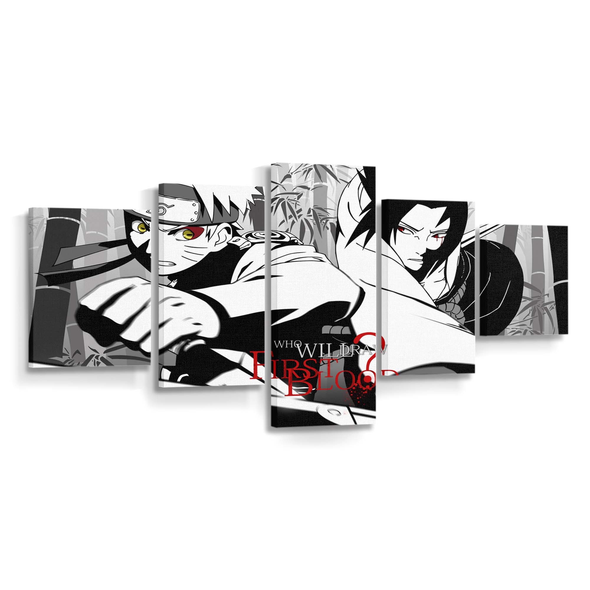 Anime Battle Cartoon Guys Posture - Anime Wandbild - Leinwandbild animeillustrationbattlecartoonguysposture