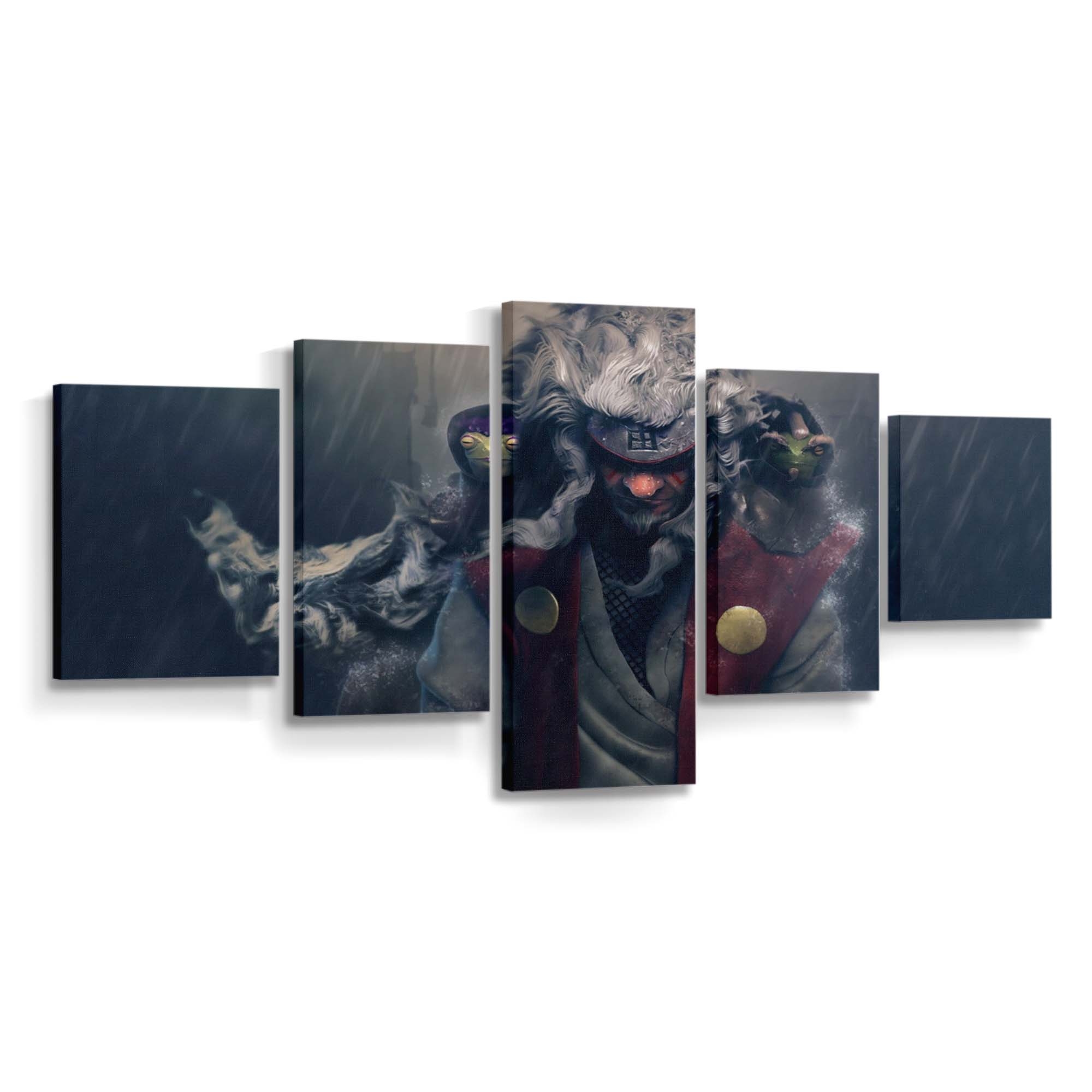 Anime Manga Digital Art White Hair Rain Ninjas - Anime Wandbild - Leinwandbild animemangadigital artwhite hairrainninjas