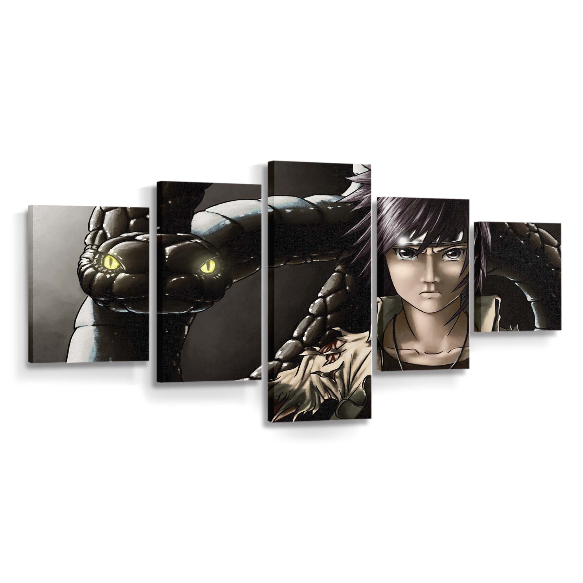 Anime Manga Naruto Shippuuden Comics Snake Glowing Eyes - Anime Wandbild - Leinwandbild animemanganaruto shippuudencomicssnakeglowing eyes