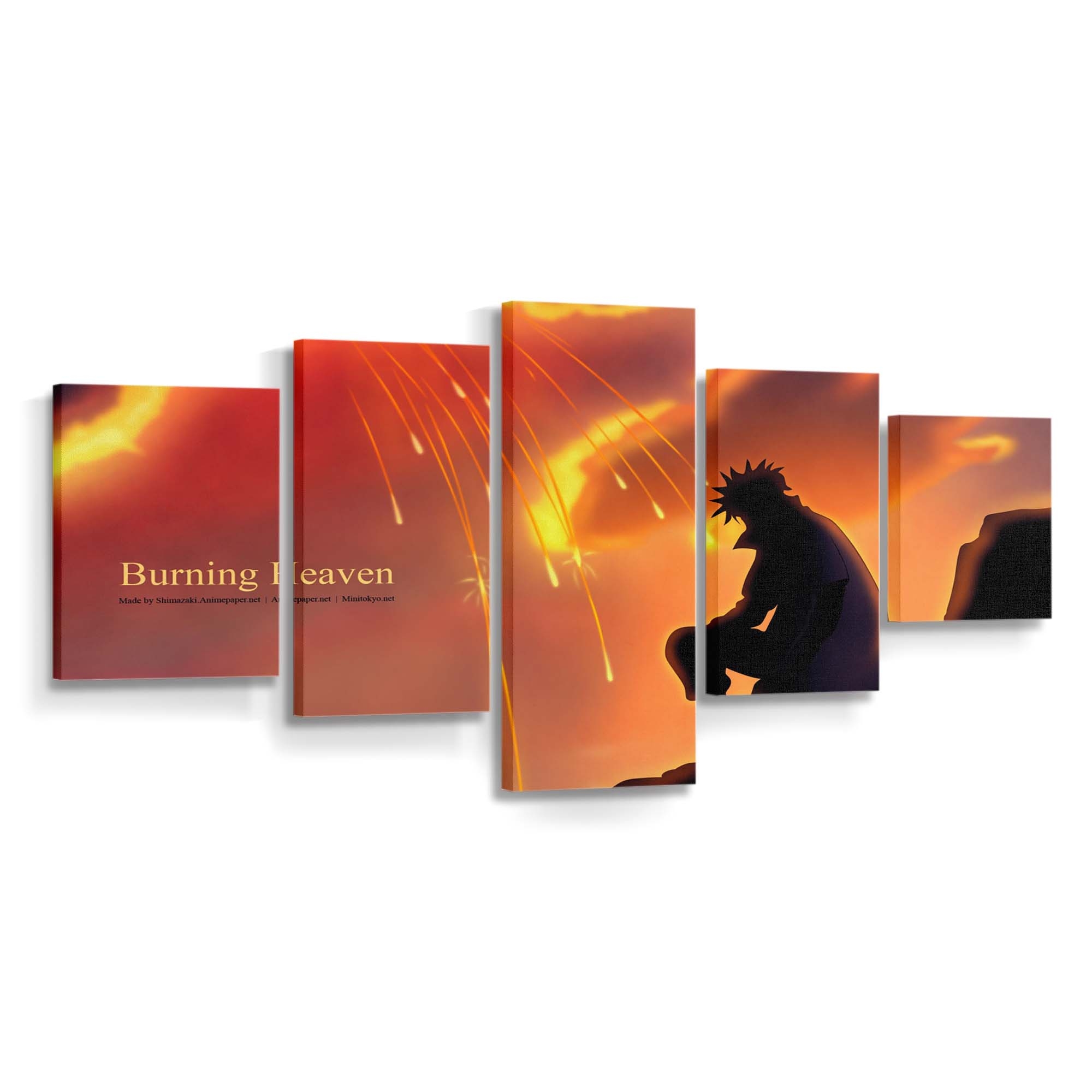 Anime Manga Naruto Shippuuden Namikaze Minato Sunset Silhouette - Anime Wandbild - Leinwandbild animemanganaruto shippuudennamikaze minatosunsetsilhouette