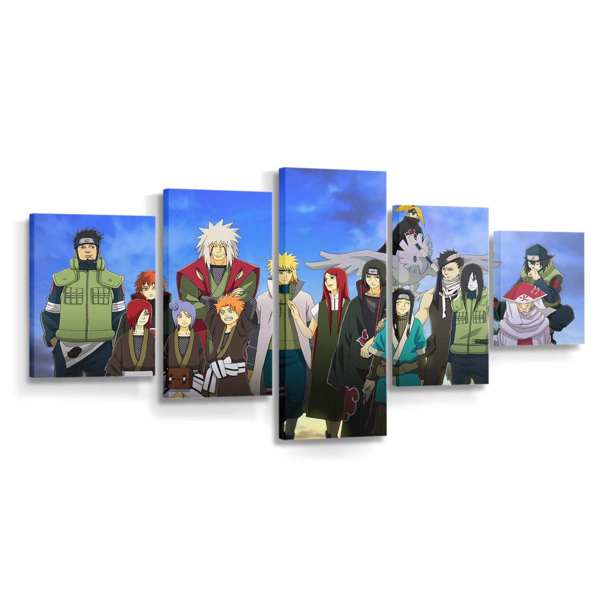 Anime Naruto Shippuuden Namikaze Minato Hokage Sasori Deidara - Anime Wandbild - Leinwandbild animenaruto shippuudennamikaze minatohokagesasorideidara