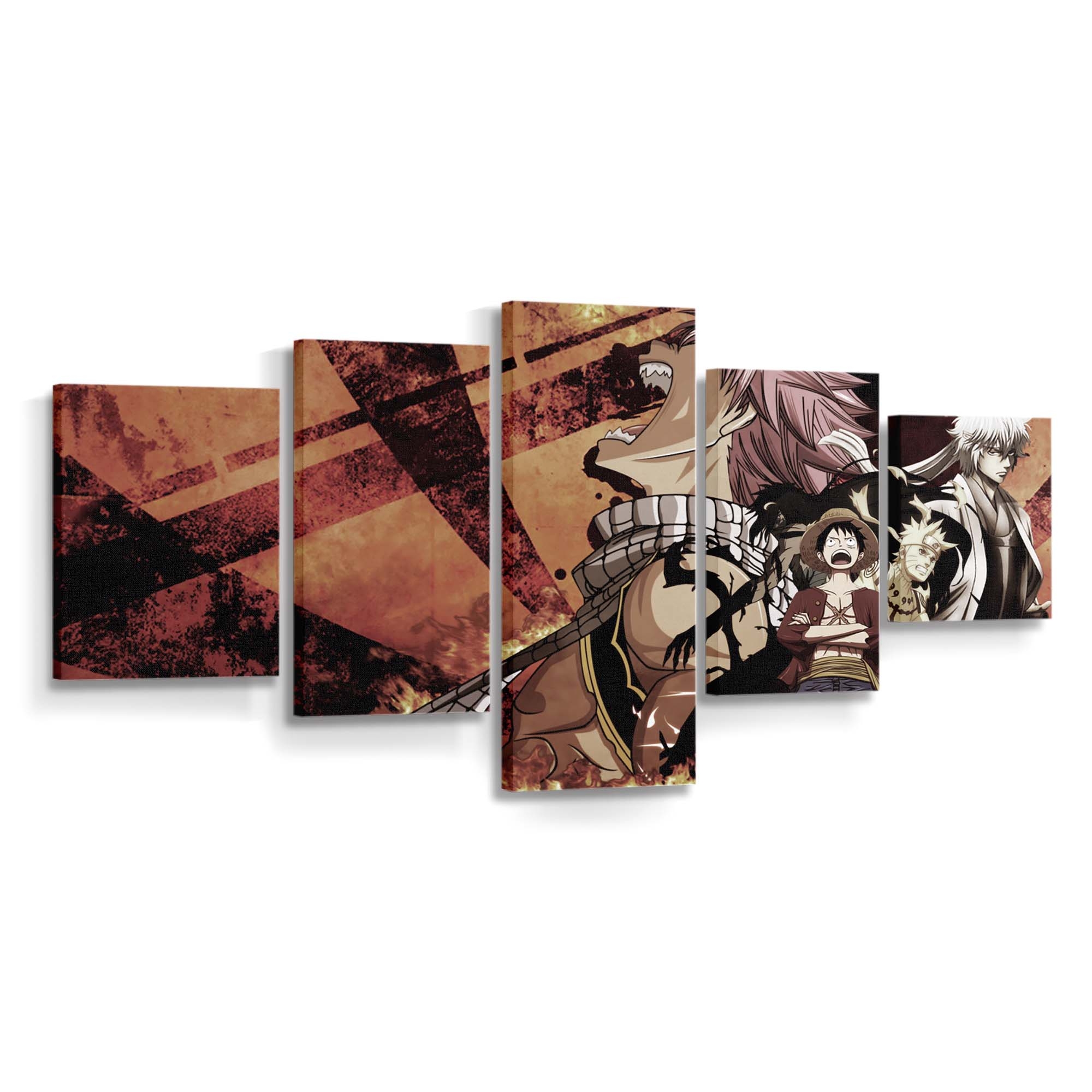 Anime Naruto Shippuuden One Piece Bleach Dragneel Natsu Kurosaki Ichigo - Anime Wandbild - Leinwandbild animenaruto shippuudenone piecebleachdragneel natsukurosaki ichigo