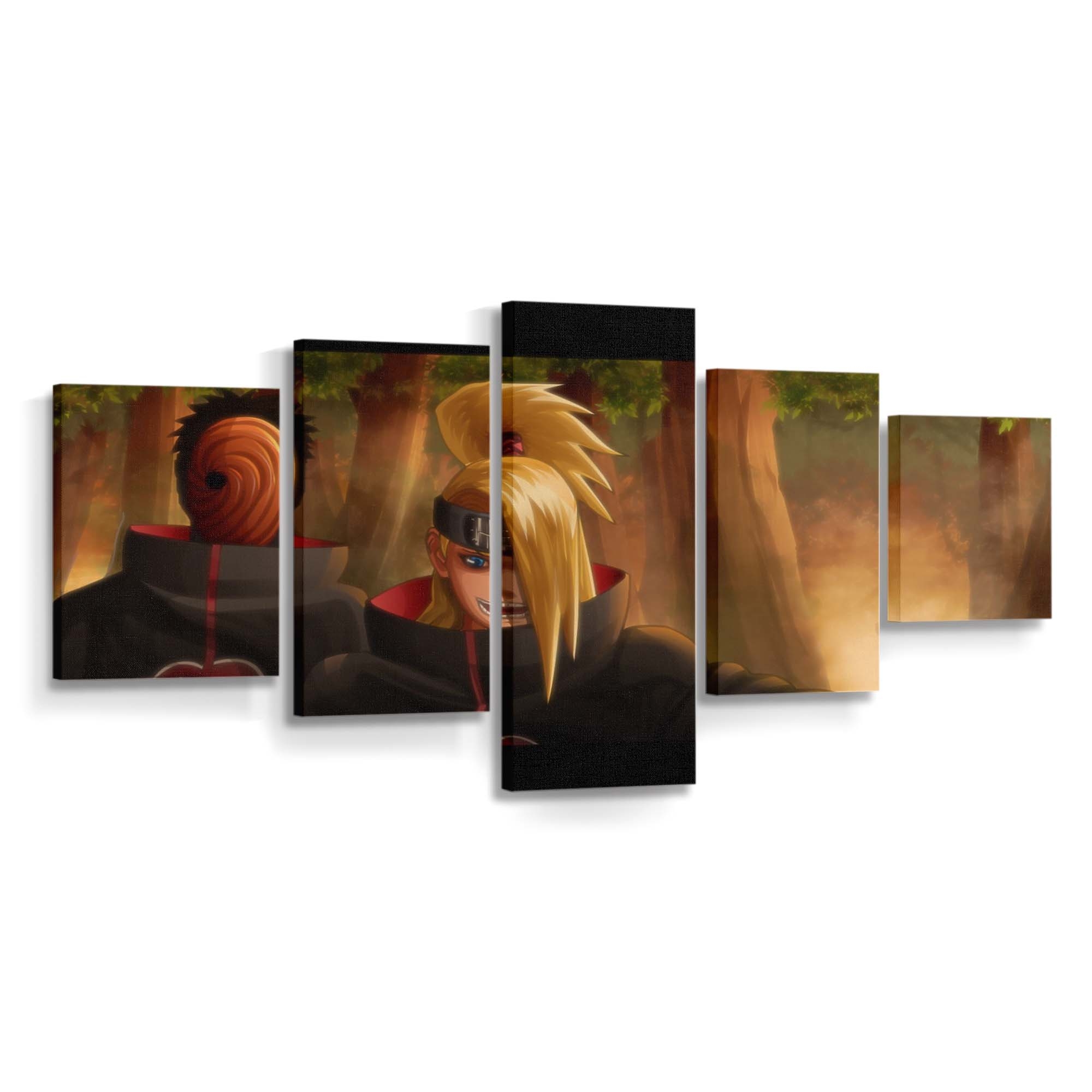 Anime Naruto Shippuuden Tobi Deidara Akatsuki Darkness - Anime Wandbild - Leinwandbild animenaruto shippuudentobideidaraakatsukidarkness