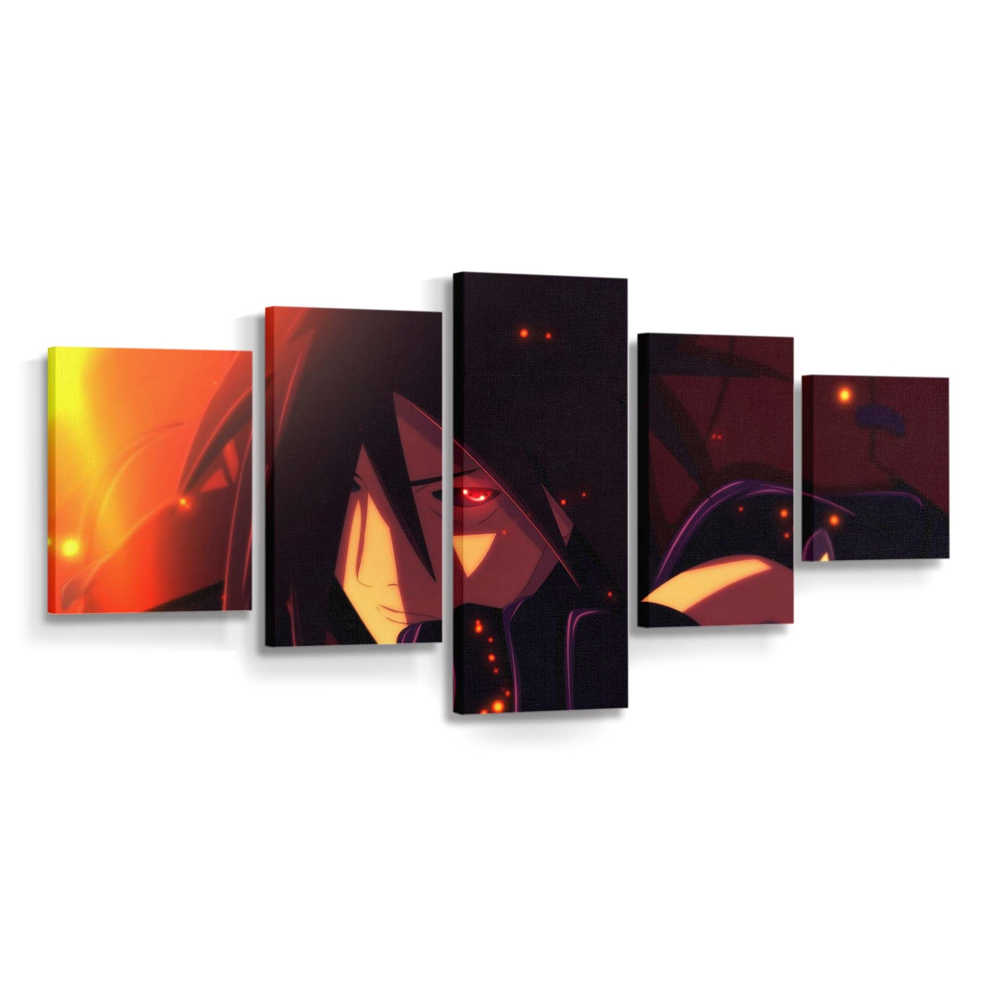 Anime Naruto Shippuuden Uchiha Madara Night Red Light - Anime Wandbild - Leinwandbild animenaruto shippuudenuchiha madaranightredlight