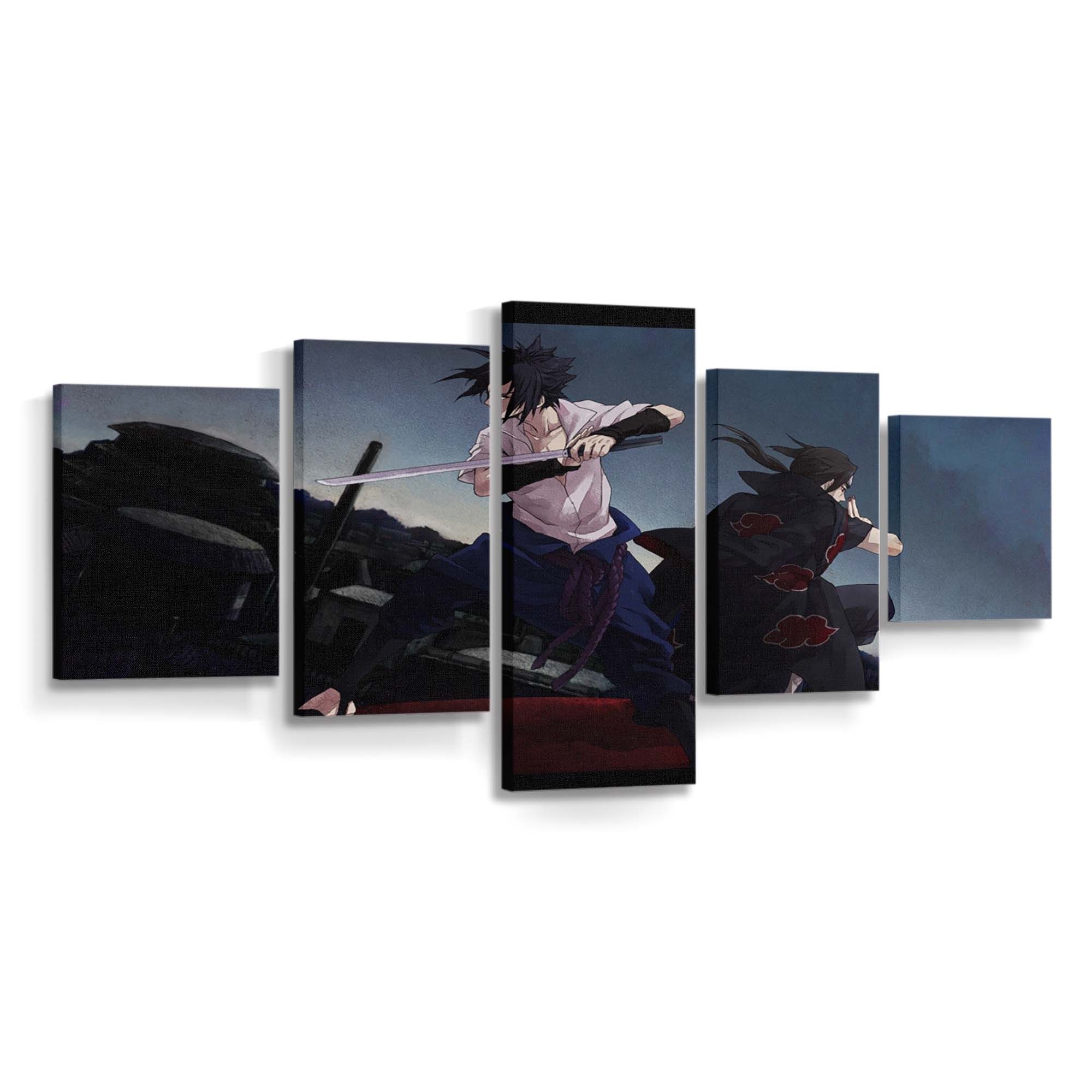 Anime Sky Naruto Shippuuden Brothers Anime Boys Sword - Anime Wandbild - Leinwandbild animeskynaruto shippuudenbrothersanime boyssword