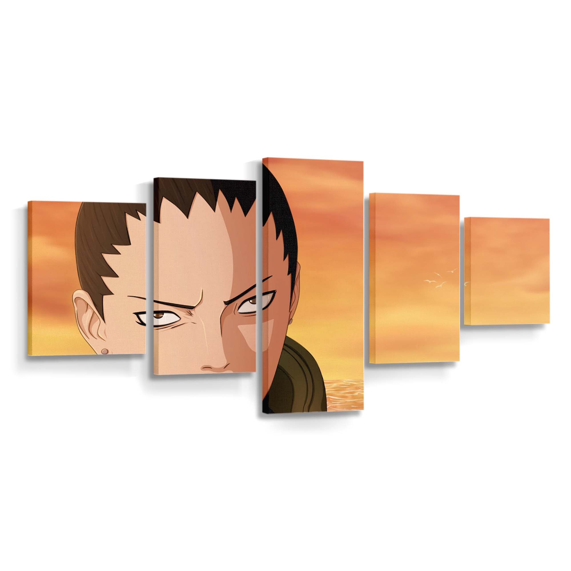 Anime Sky Water Clouds Hair Nara Shikamaru - Anime Wandbild - Leinwandbild animeskywatercloudshairnara shikamaru