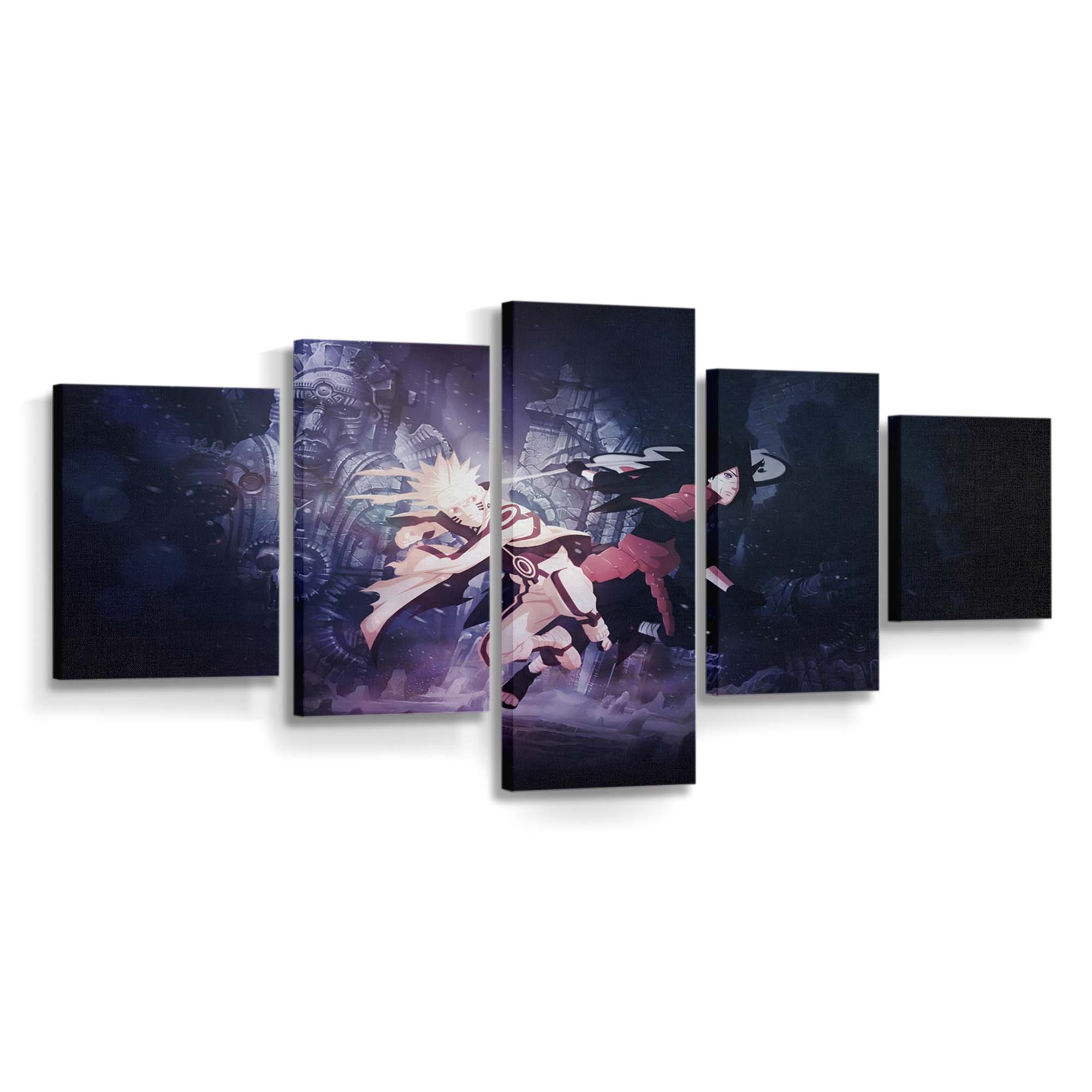 Anime Space Naruto Shippuuden Uzumaki Naruto Uchiha Madara Night - Anime Wandbild - Leinwandbild animespacenaruto shippuudenuzumaki narutouchiha madaranight