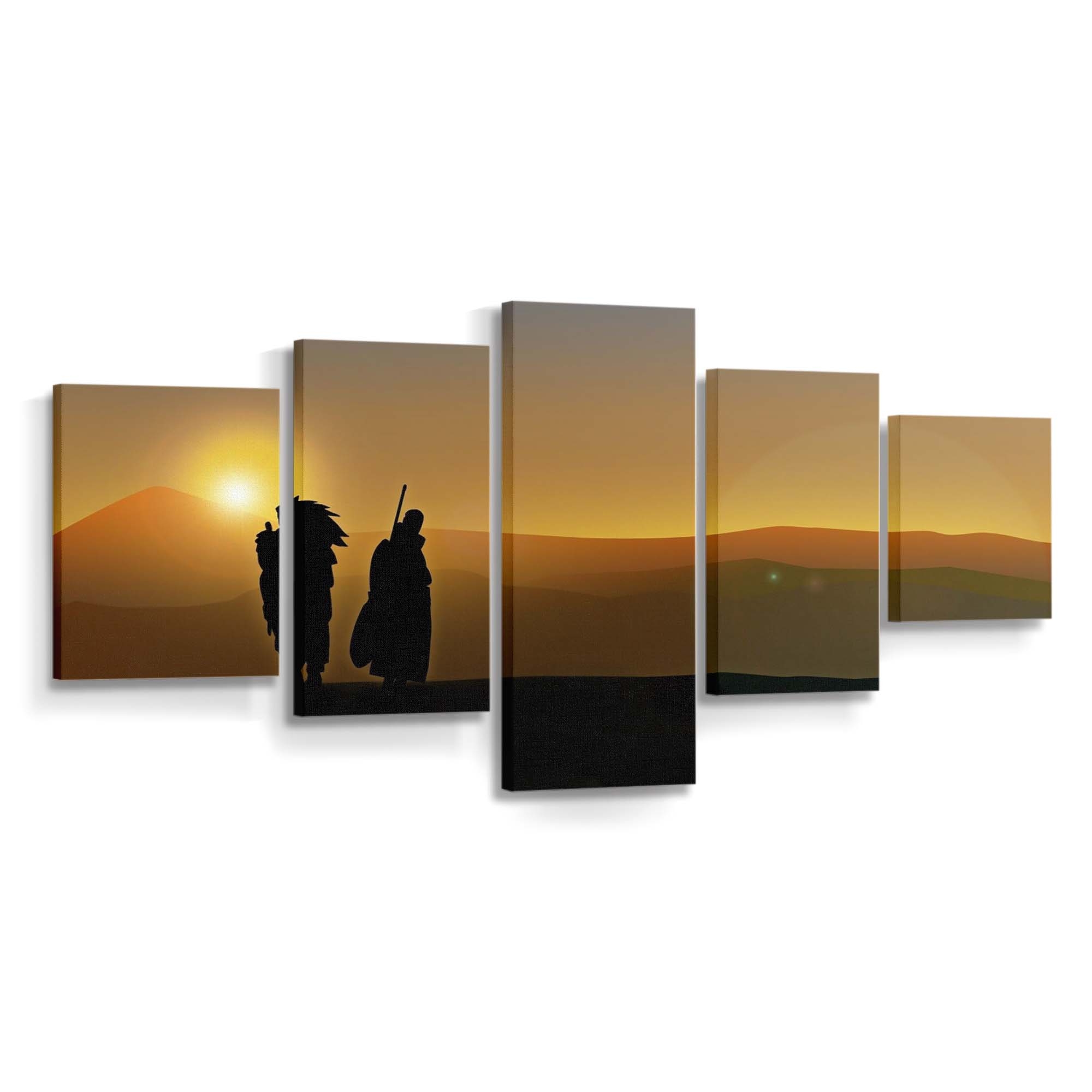 Anime Sunlight Landscape Sunset Silhouette Sunrise - Anime Wandbild - Leinwandbild animesunlightlandscapesunsetsilhouettesunrise