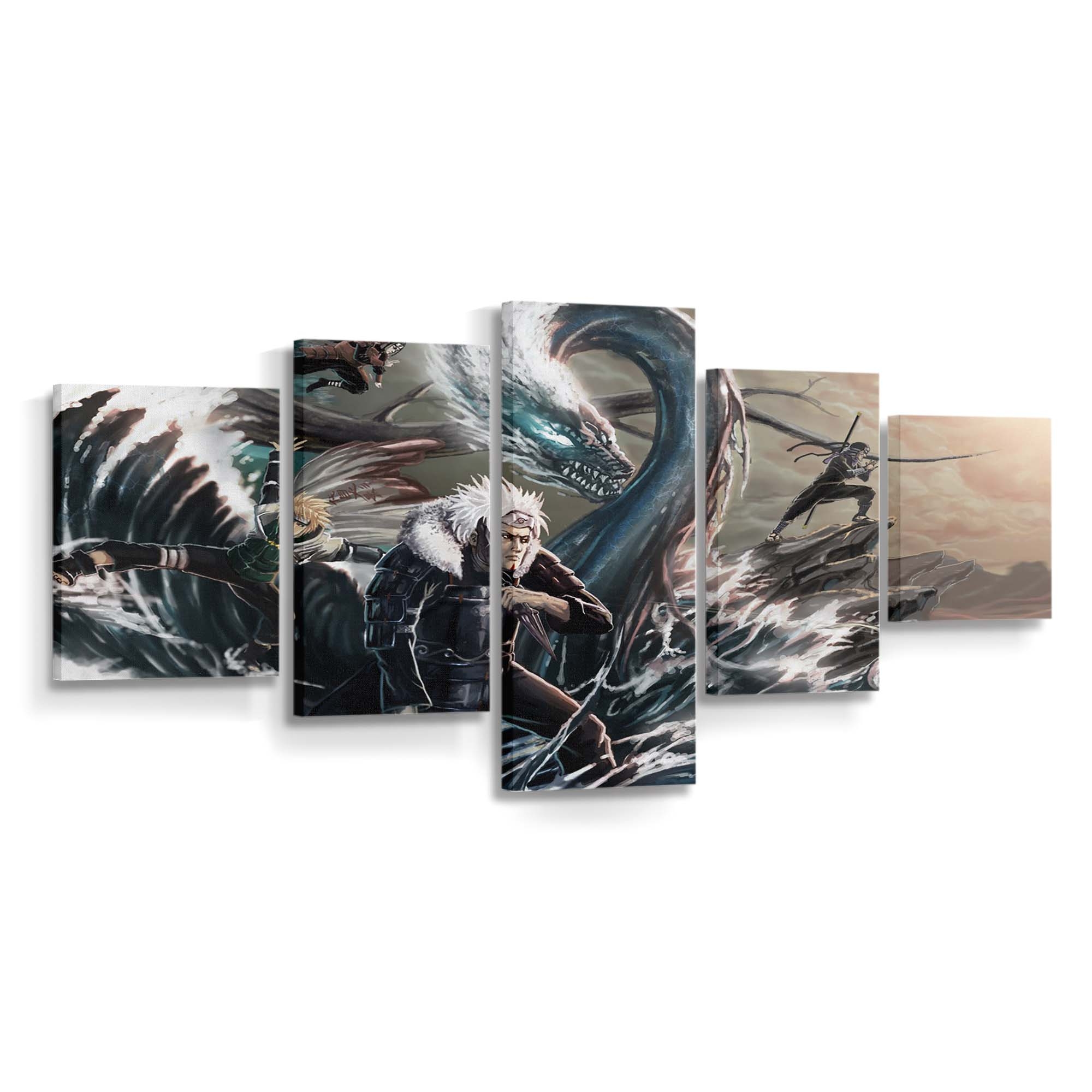 Artwork Hashirama Hiruzen Hokage Minato - Anime Wandbild - Leinwandbild artwork1440x900