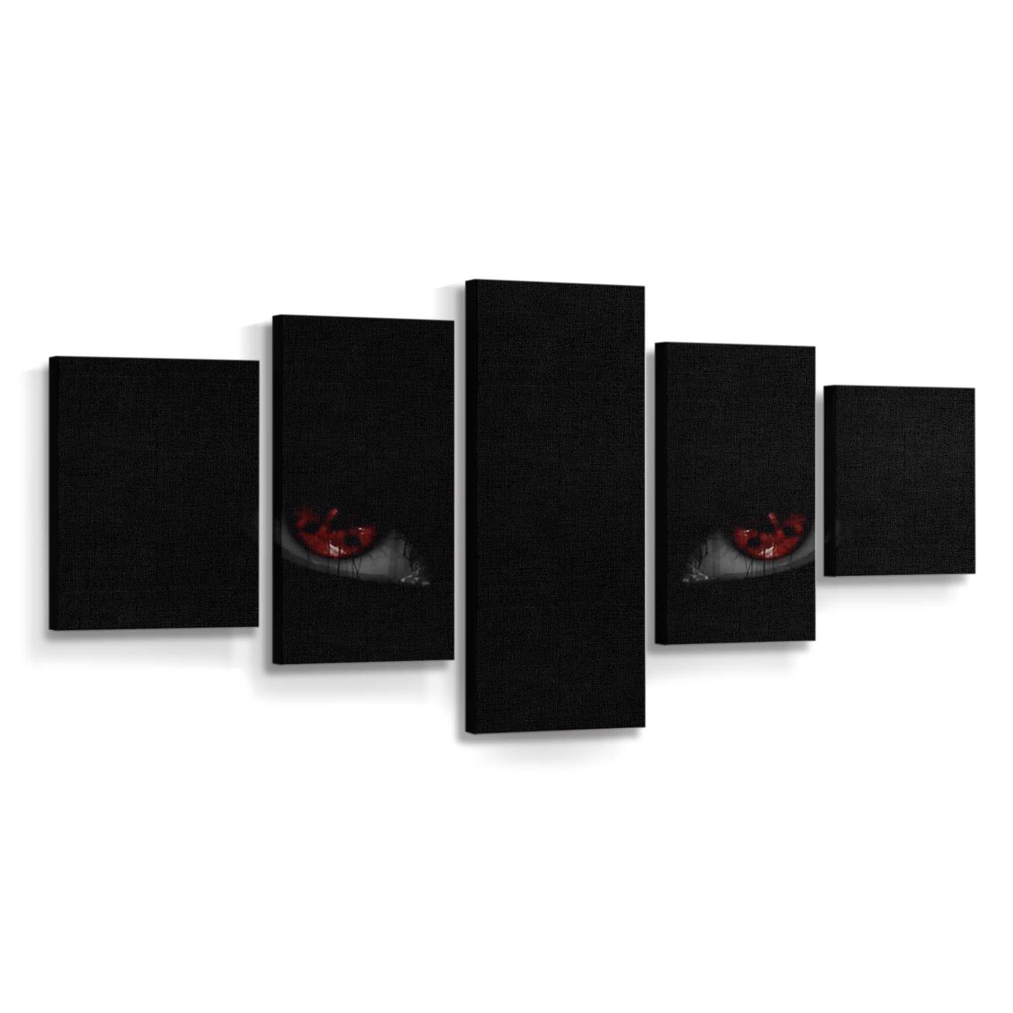 Black Eyes Anime Naruto Shippuuden Sharingan Minimalism - Anime Wandbild - Leinwandbild black backgroundeyesanimenaruto shippuudensharinganminimalism
