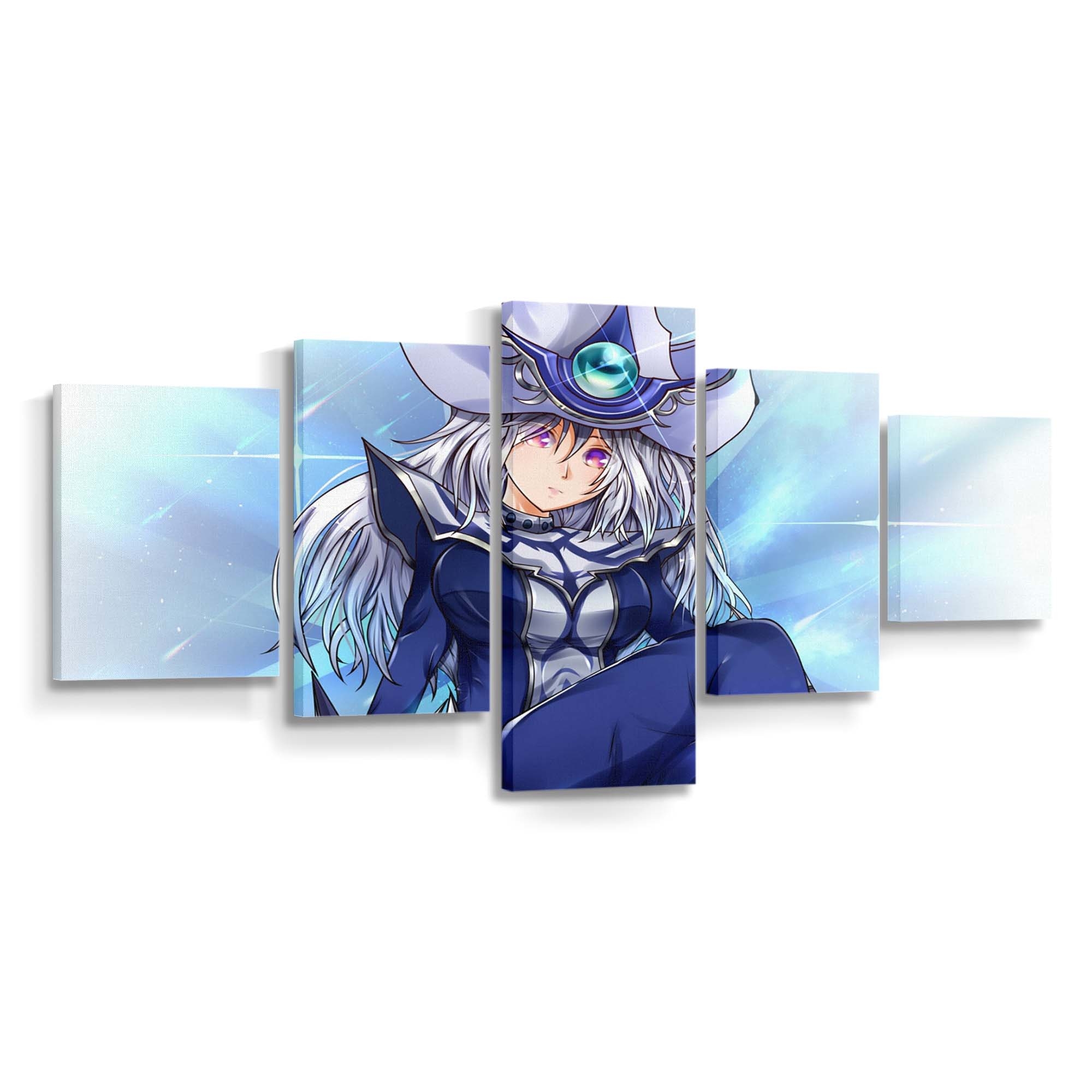 Cartoon Gesture Art Outerwear Azure Blue - Anime Wandbild - Leinwandbild cartoongestureartouterwearazureblue