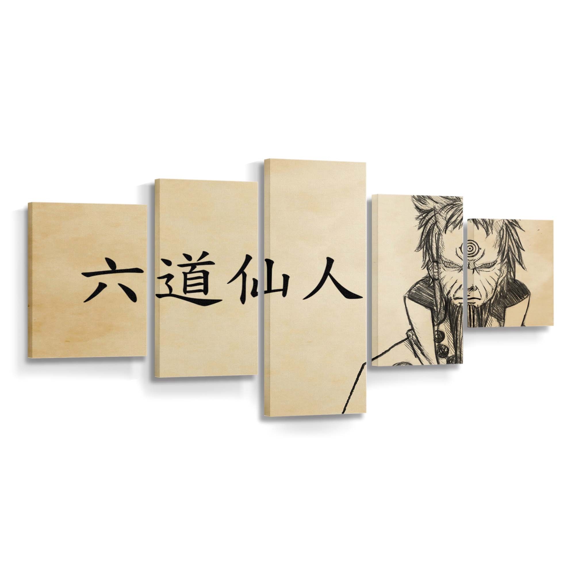 Drawing Cartoon Naruto Shippuuden Calligraphy Sage Of Six Paths - Anime Wandbild - Leinwandbild drawingillustrationcartoonnaruto shippuudencalligraphysage of six paths