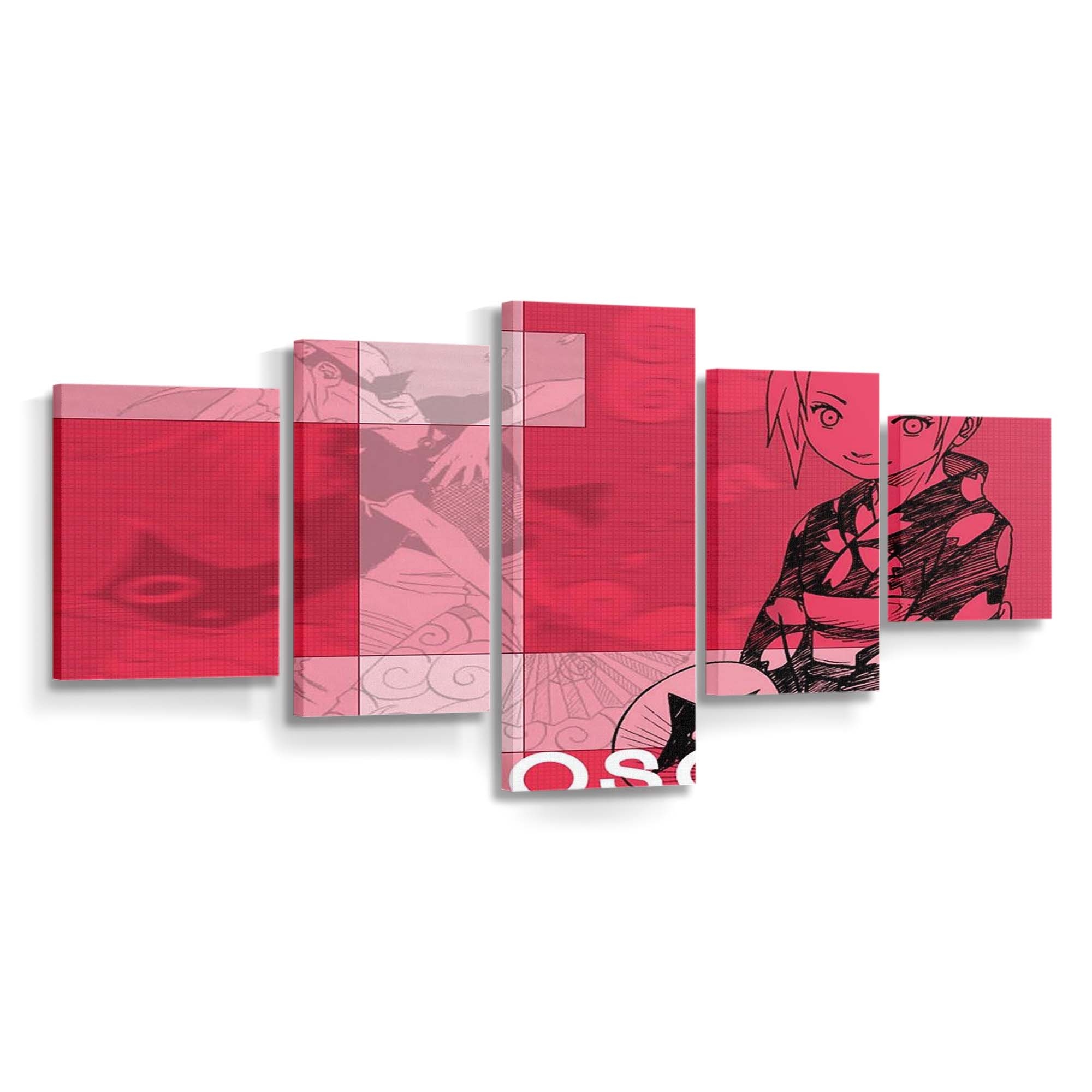 Drawing Cartoon Naruto Shippuuden Text Pattern - Anime Wandbild - Leinwandbild drawingillustrationcartoonnaruto