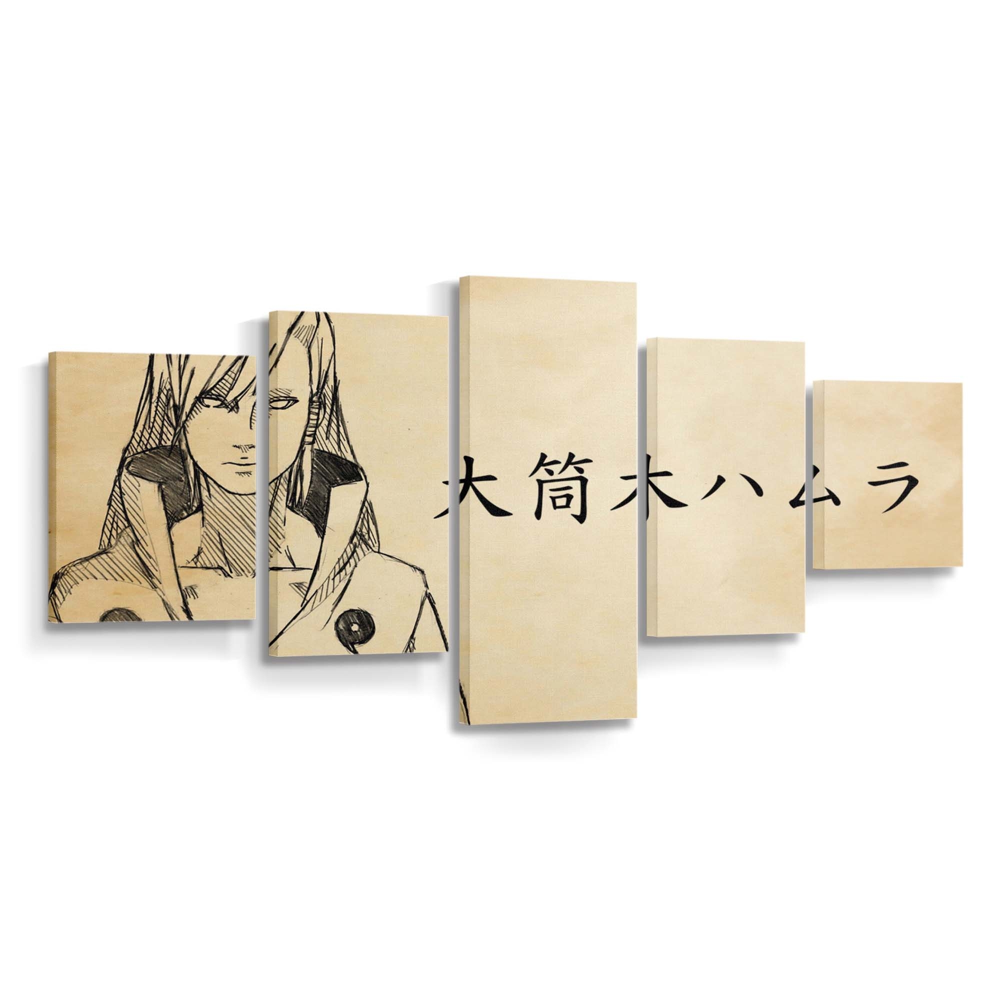 Drawing Cartoon Naruto Shippuuden Writing Calligraphy - Anime Wandbild - Leinwandbild drawingillustrationcartoonnaruto shippuudenwritingcalligraphy