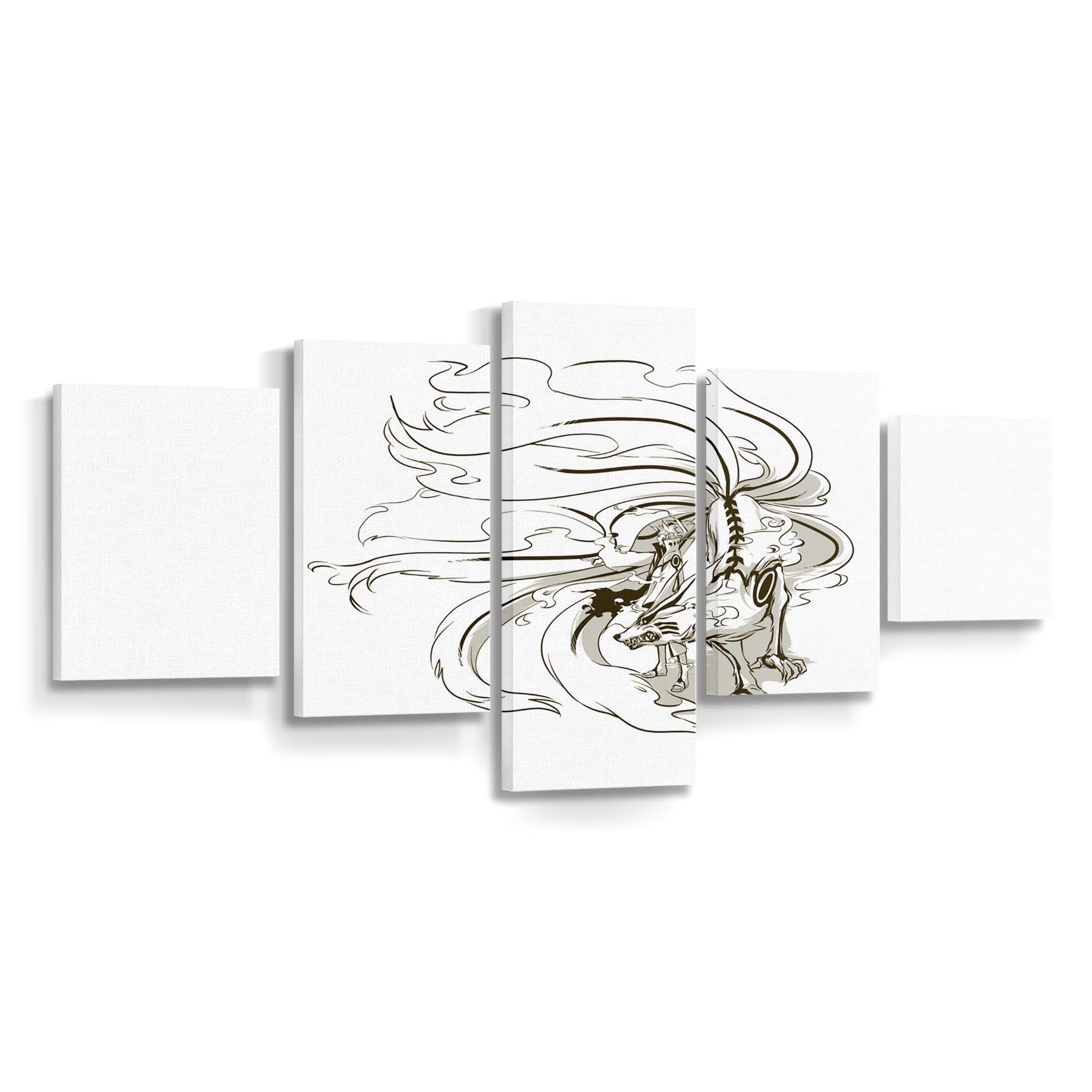 Drawing Monochrome Anime Boys Artwork Line Art - Anime Wandbild - Leinwandbild drawingillustrationmonochromeanime boysartworkline art