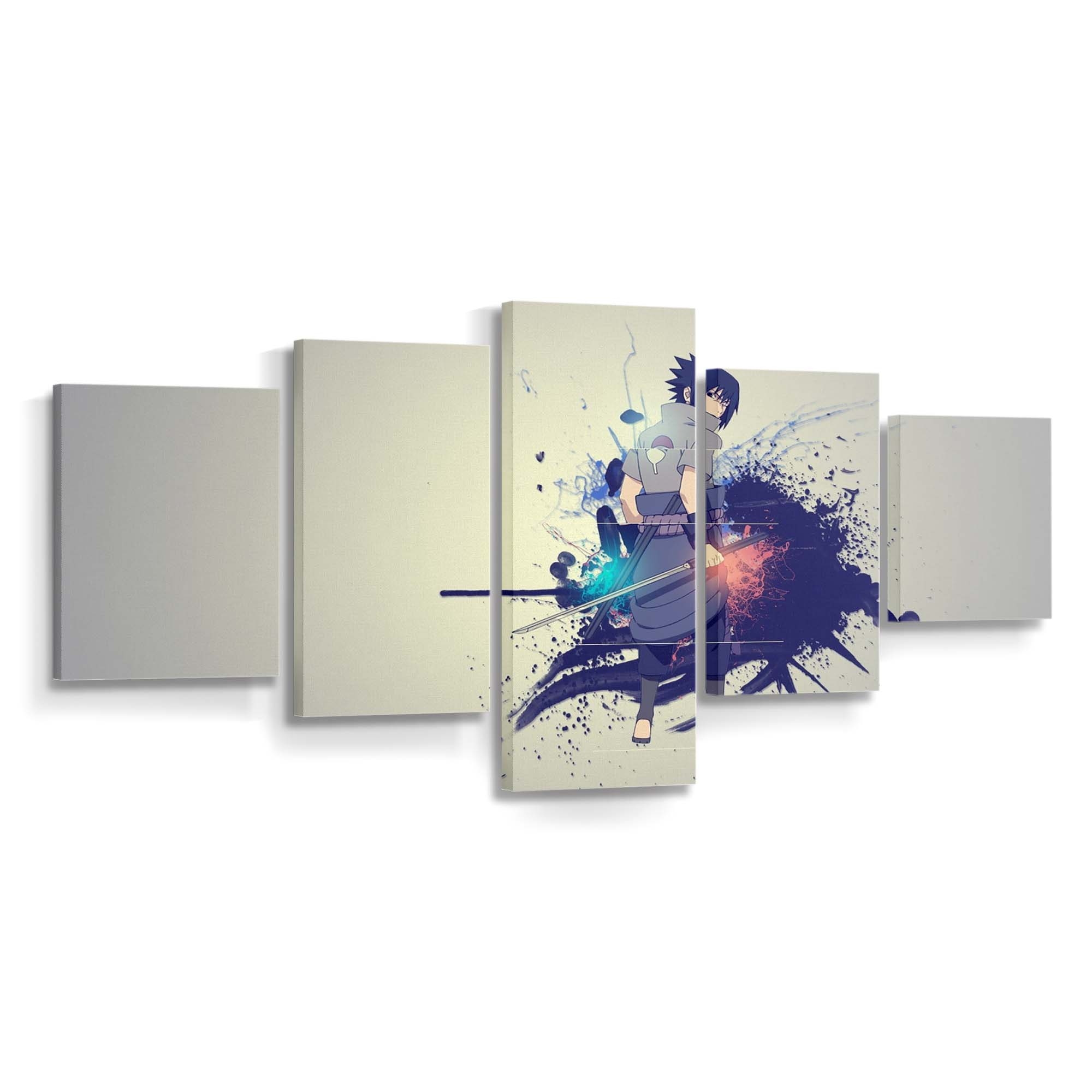 Drawing Naruto Shippuuden Uchiha Sasuke Blue Graphic Design - Anime Wandbild - Leinwandbild drawingillustrationnaruto shippuudenuchiha sasukebluegraphic design