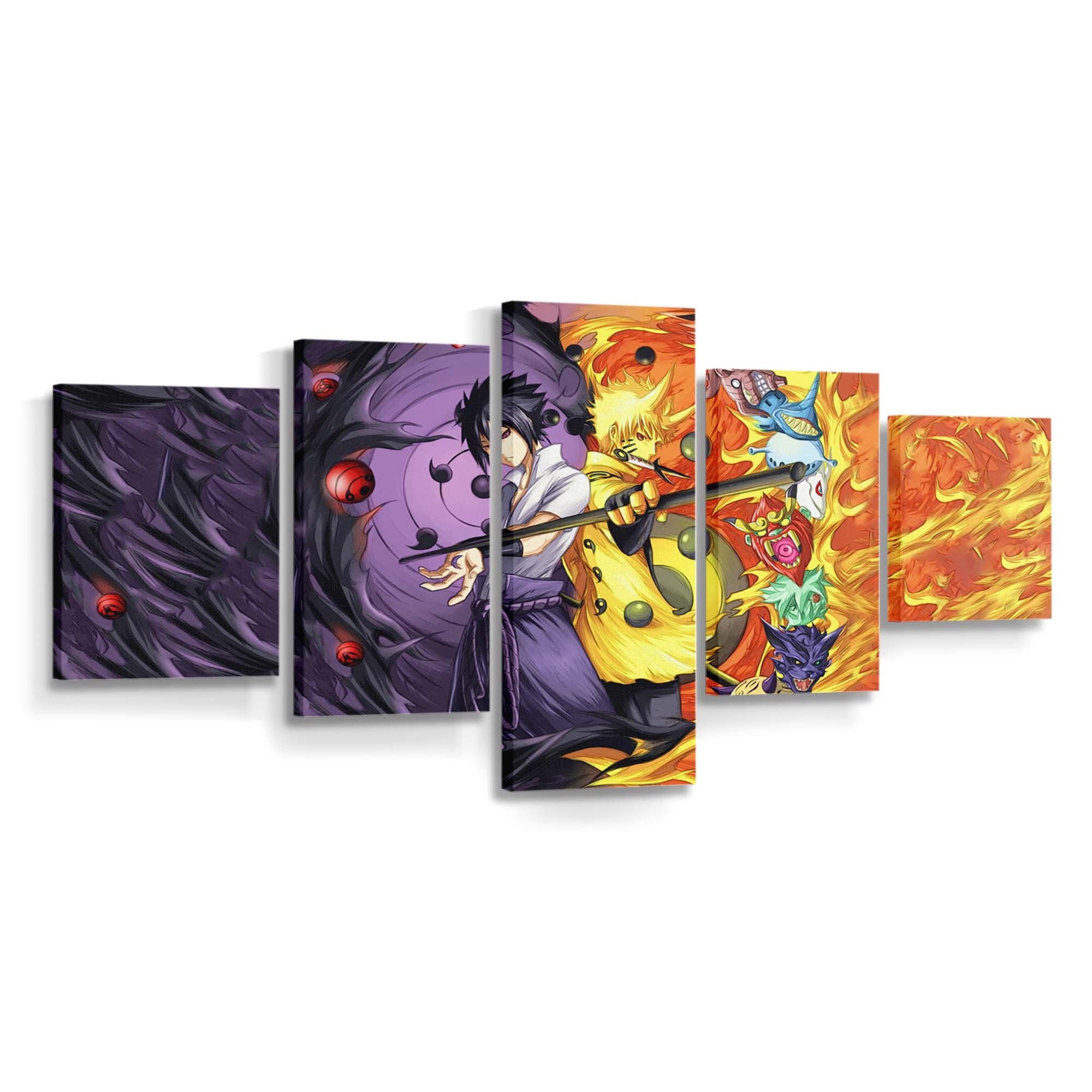 Anime Boys Manga Naruto Shippuuden Sharingan Fire - Anime Wandbild - Leinwandbild illustrationanime boysmanganaruto shippuudensharinganfire