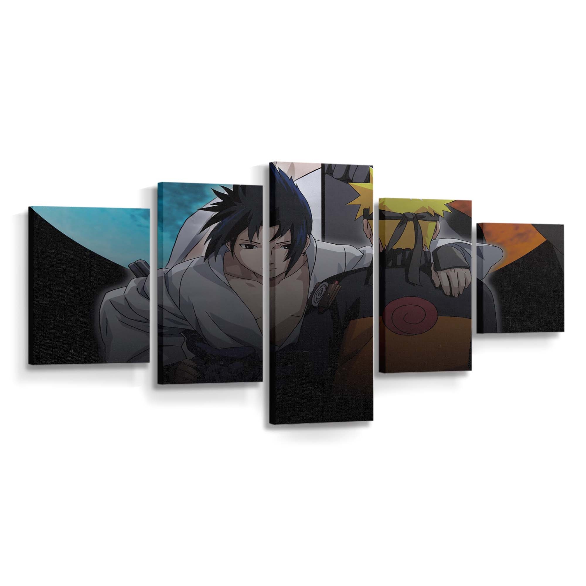 Anime Boys Naruto Shippuuden Uzumaki Naruto Uchiha Sasuke - Anime Wandbild - Leinwandbild illustrationanimeanime boysnaruto shippuudenuzumaki narutouchiha sasuke