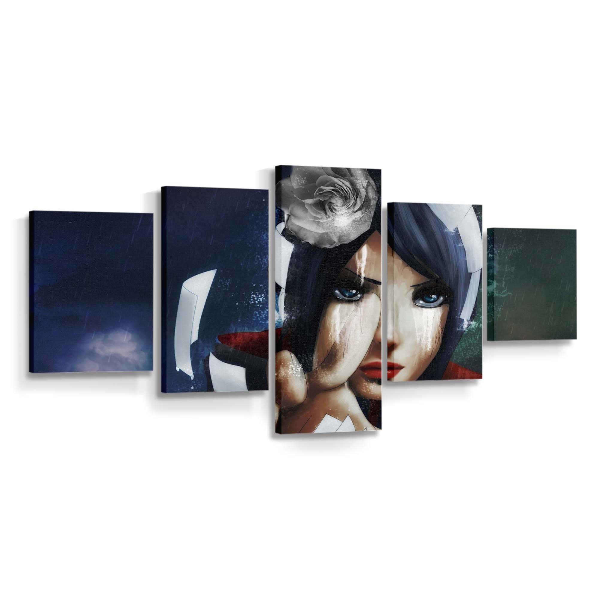 Anime Girls Naruto Shippuuden Blue Hair Flower In Hair - Anime Wandbild - Leinwandbild illustrationanimeanime girlsnaruto shippuudenblue hairflower in hair