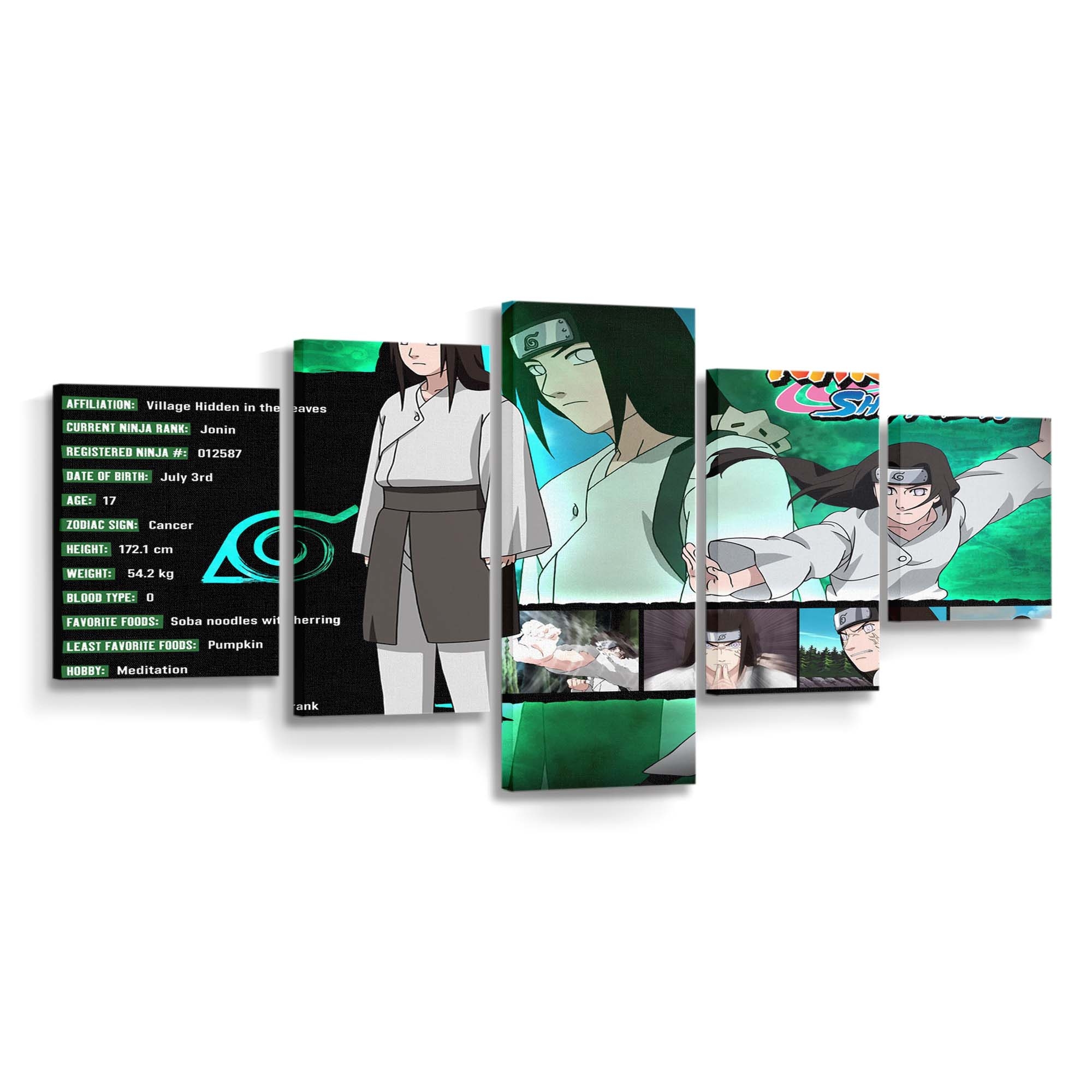 Anime Brunette Cartoon Comics Hyuuga Neji - Anime Wandbild - Leinwandbild illustrationanimebrunettecartooncomicshyuuga neji