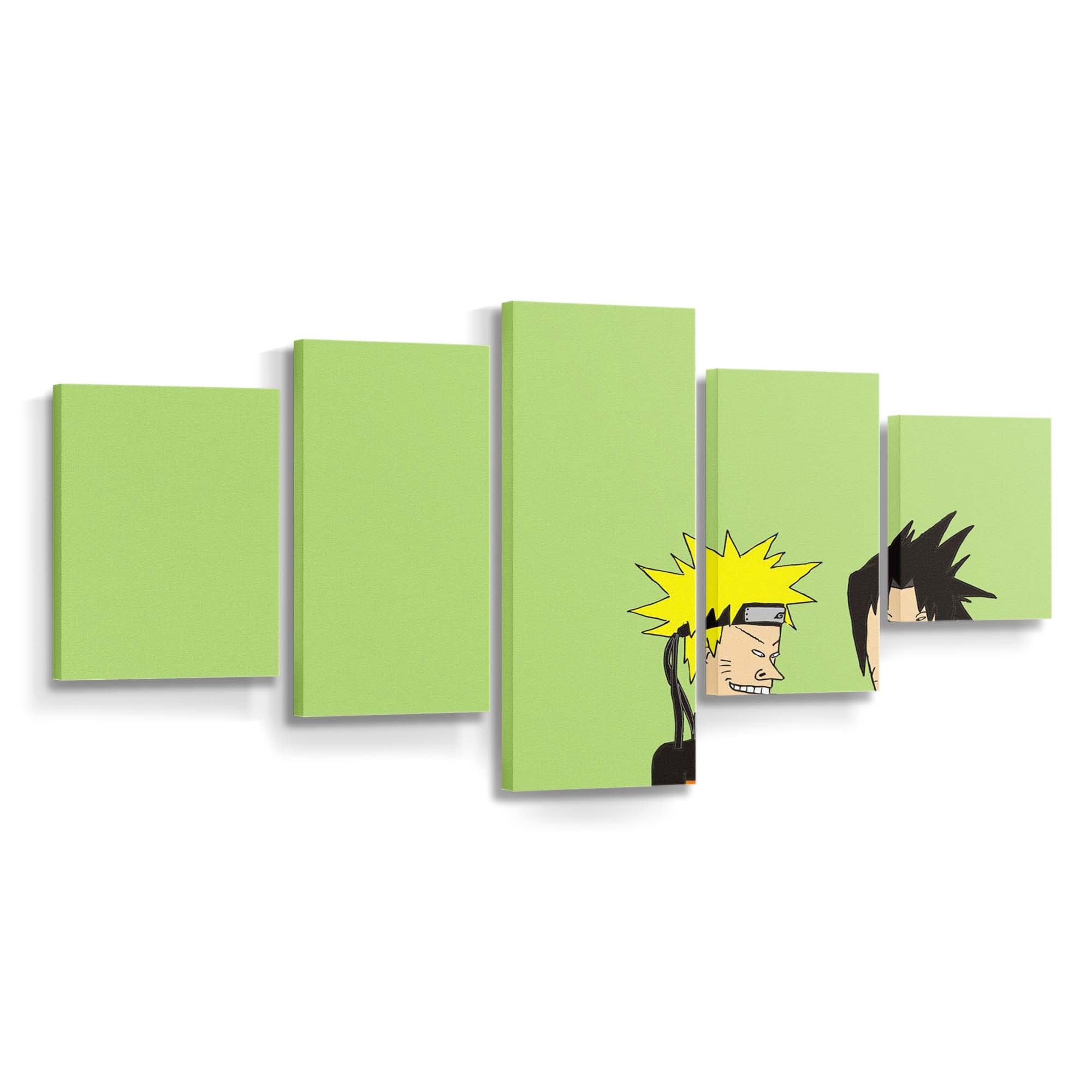 Anime Cartoon Naruto Minimalism Art - Anime Wandbild - Leinwandbild illustrationanimecartoonnarutominimalismart