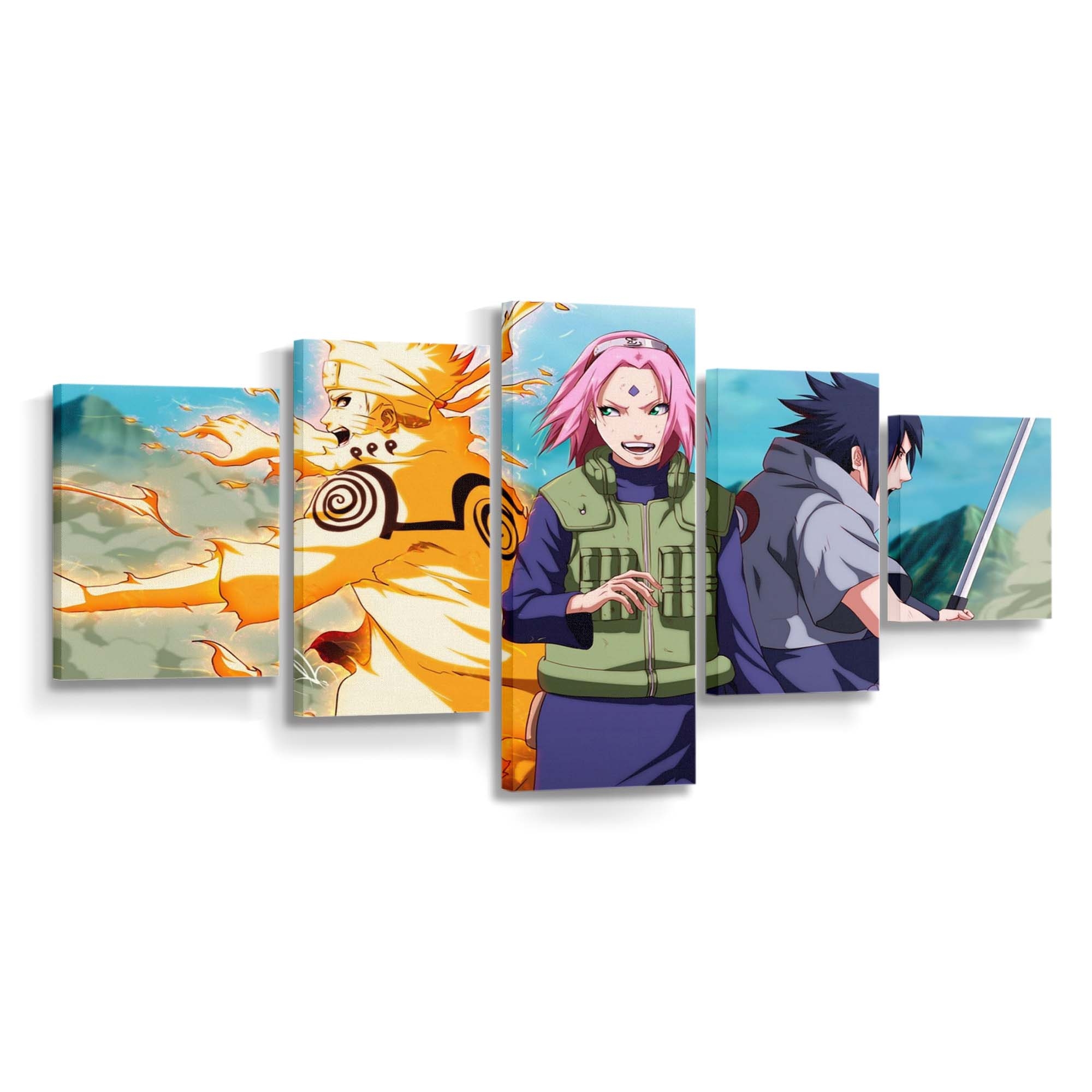 Anime Manga Uzumaki Naruto Haruno Sakura Uchiha Sasuke - Anime Wandbild - Leinwandbild illustrationanimemangauzumaki narutoharuno sakurauchiha sasuke