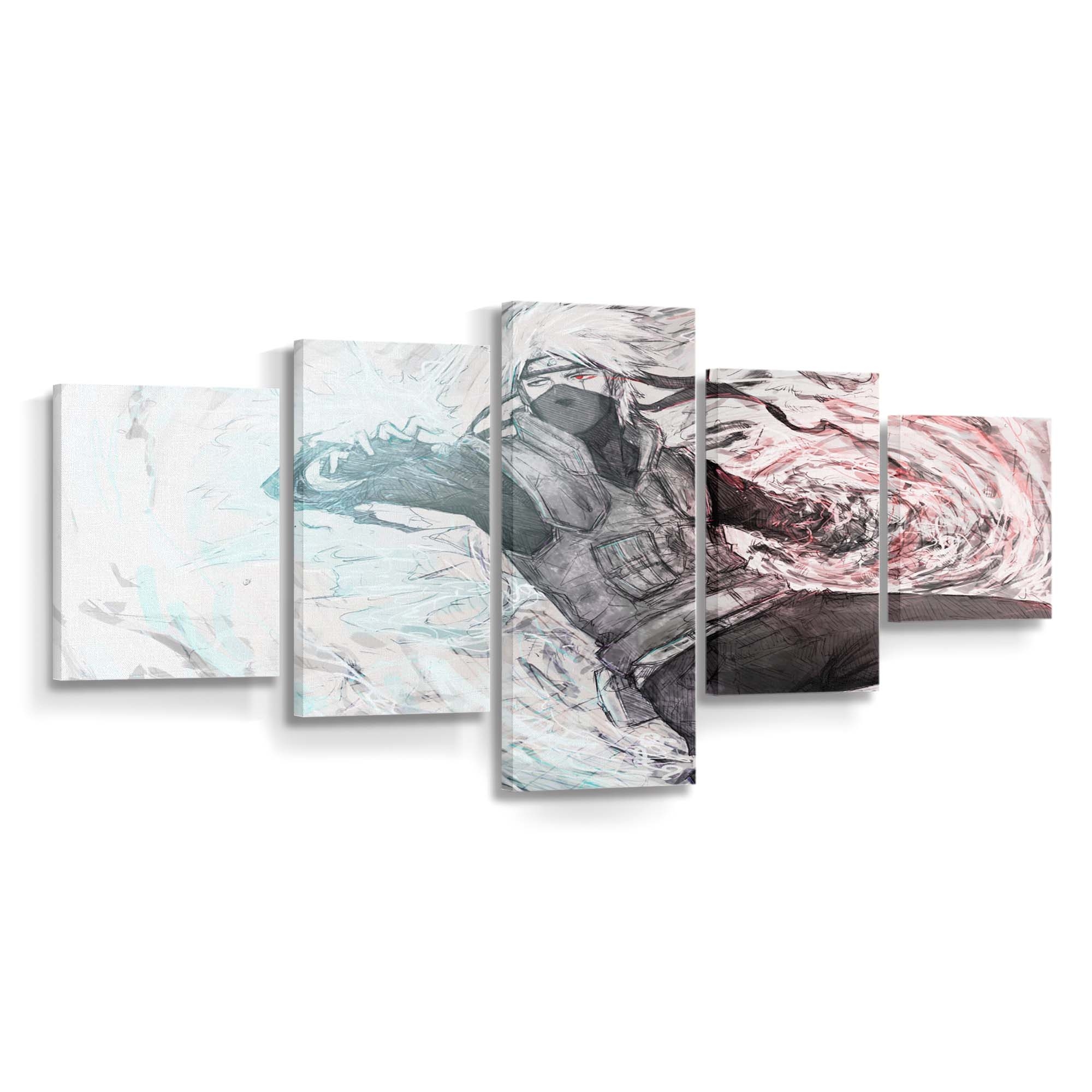 Naruto Shippuuden Drawing Hatake Kakashi R1 Sketch - Anime Wandbild - Leinwandbild illustrationnaruto shippuudendrawinghatake kakashir1sketch