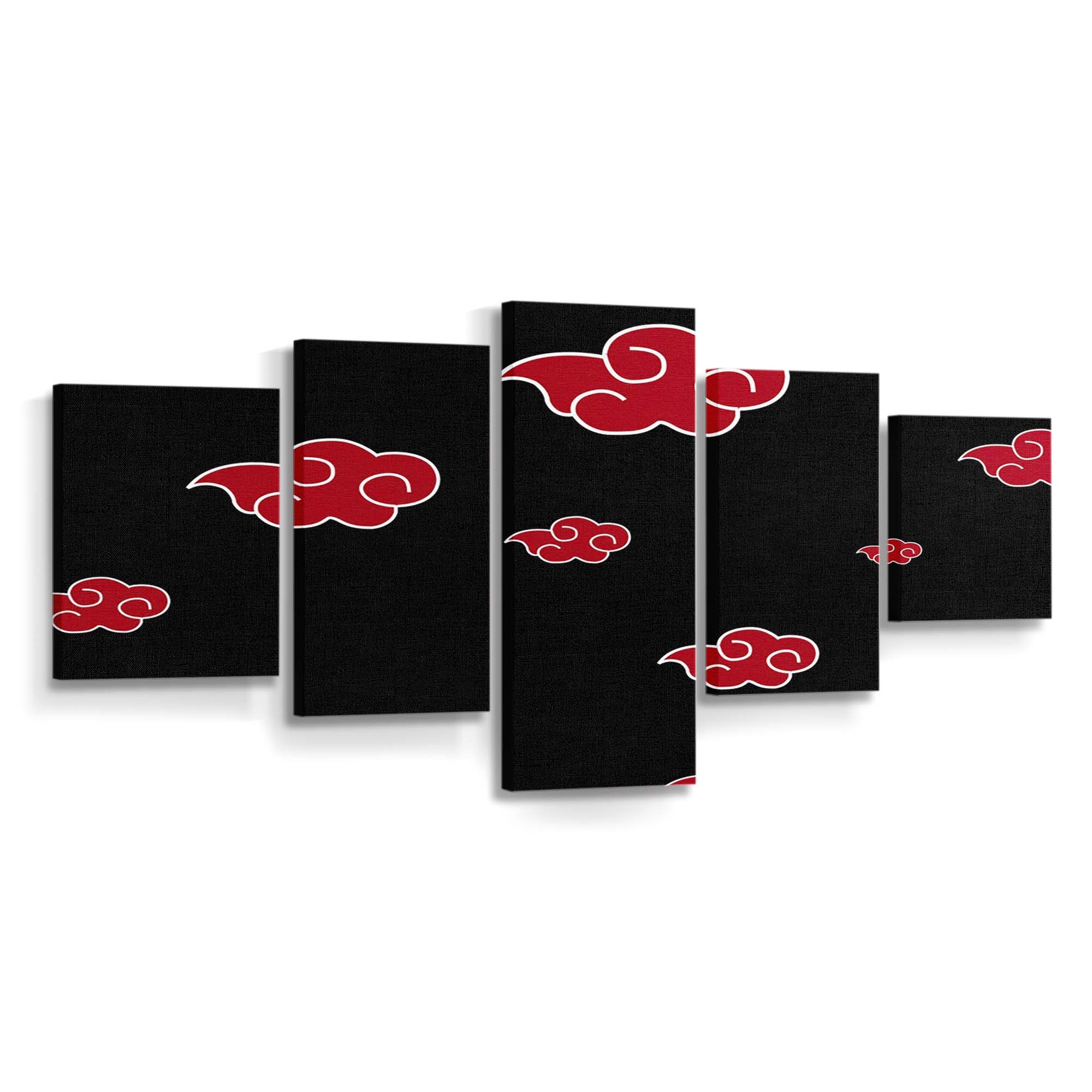 Red Pattern Naruto Shippuuden Circle Heart - Anime Wandbild - Leinwandbild illustrationredpatternnaruto shippuudencircleheart