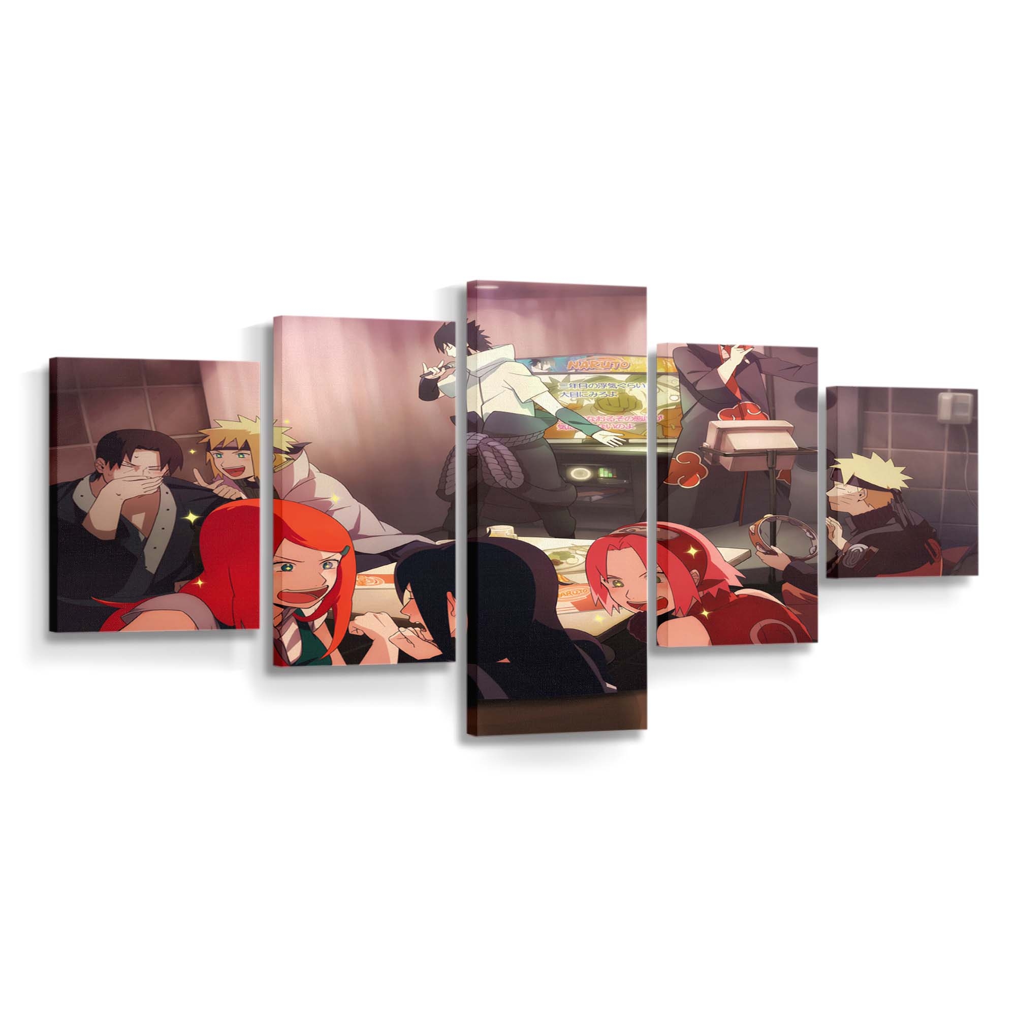 Naruto Anime Action Figures - Anime Wandbild - Leinwandbild naruto animeaction figures