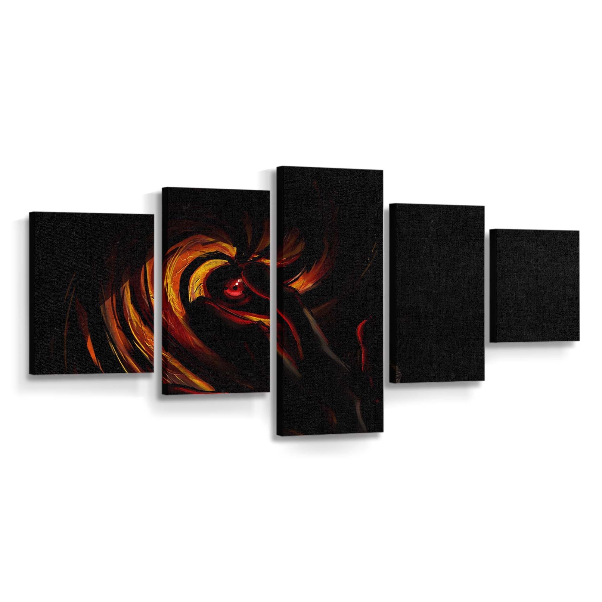 Naruto Shippuuden Darkness Sharingan Light Flower Flame - Anime Wandbild - Leinwandbild naruto shippuudendarknesssharinganlightflowerflame