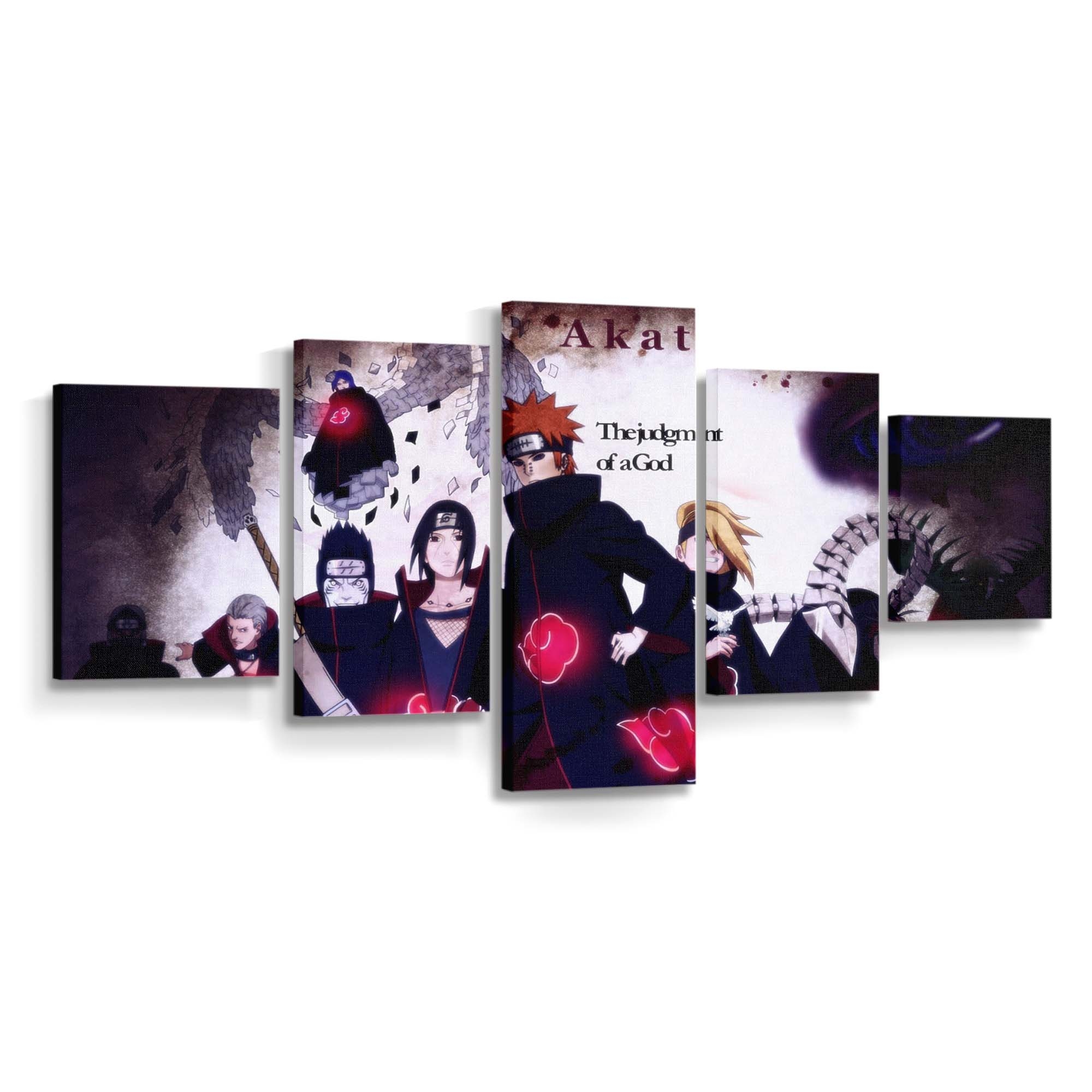 Naruto Shippuuden Kakuzu Tobi Sasori Deidara Akatsuki - Anime Wandbild - Leinwandbild naruto shippuudenkakuzutobisasorideidaraakatsuki