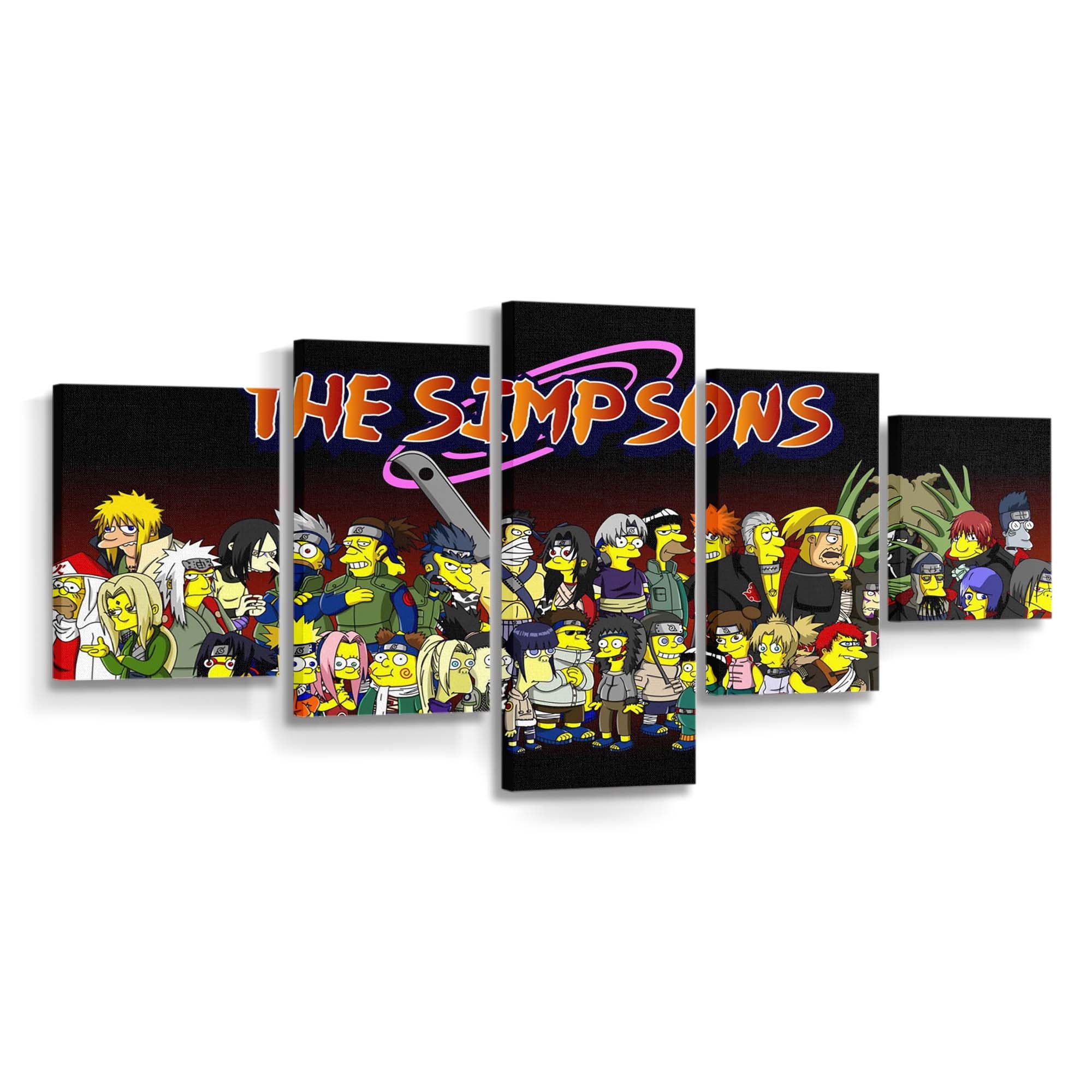 Naruto Shippuuden The Simpsons Naruto Akatsuki - Anime Wandbild - Leinwandbild naruto shippuudenthe simpsonsnaruto akatsuki