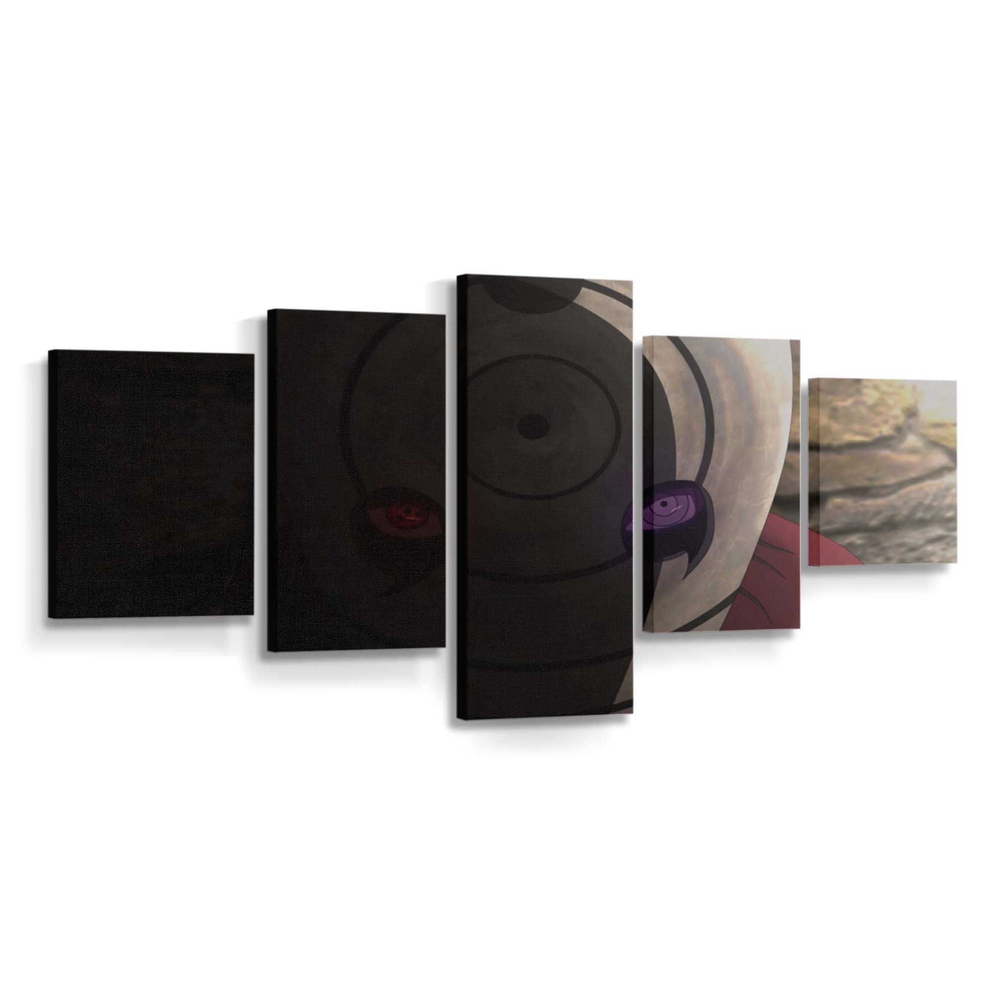 Naruto Shippuuden Tobi Shadow Mask Sharingan Circle - Anime Wandbild - Leinwandbild naruto shippuudentobishadowmasksharingancircle