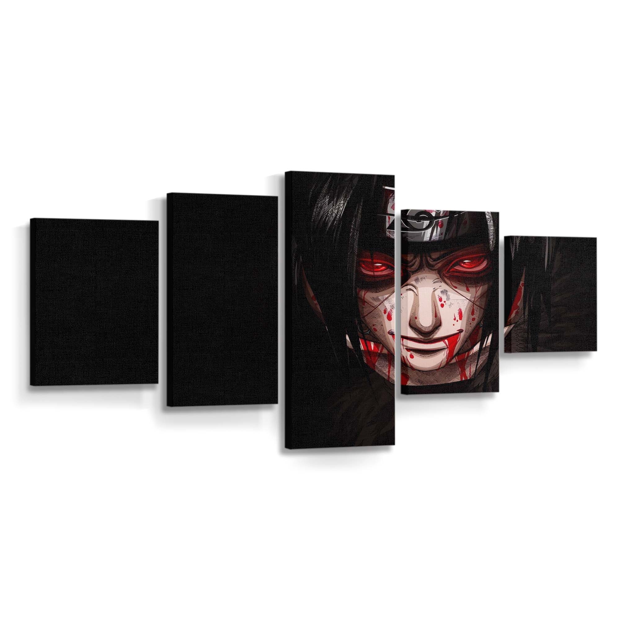 Naruto Shippuuden Uchiha Itachi Red Eyes Blood Demon Darkness - Anime Wandbild - Leinwandbild naruto shippuudenuchiha itachired eyesblooddemondarkness