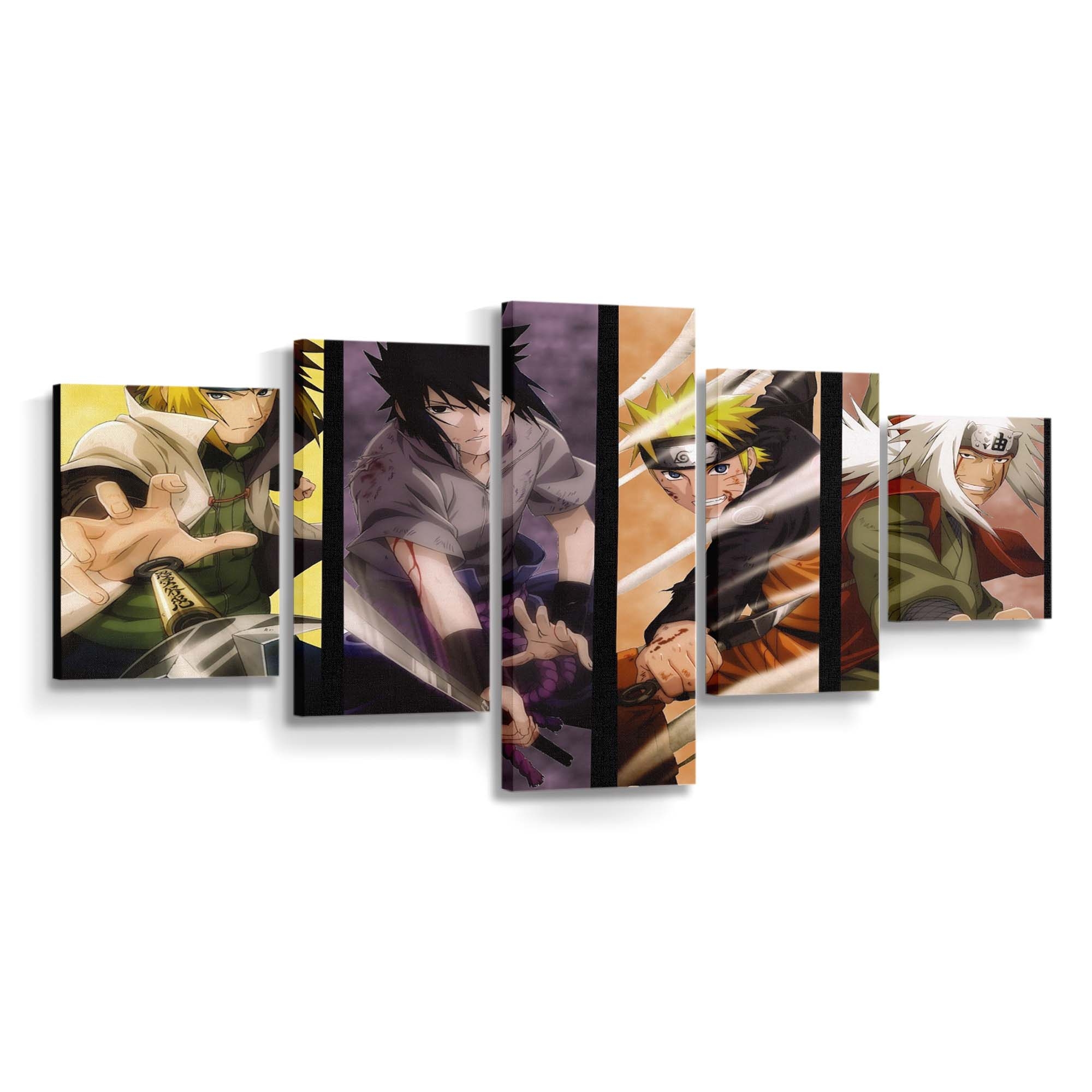 Naruto Shippuuden Uchiha Sasuke Jiraiya Namikaze Minato Panels - Anime Wandbild - Leinwandbild naruto shippuudenuchiha sasuke2000x1362 pxjiraiyanamikaze minatopanels