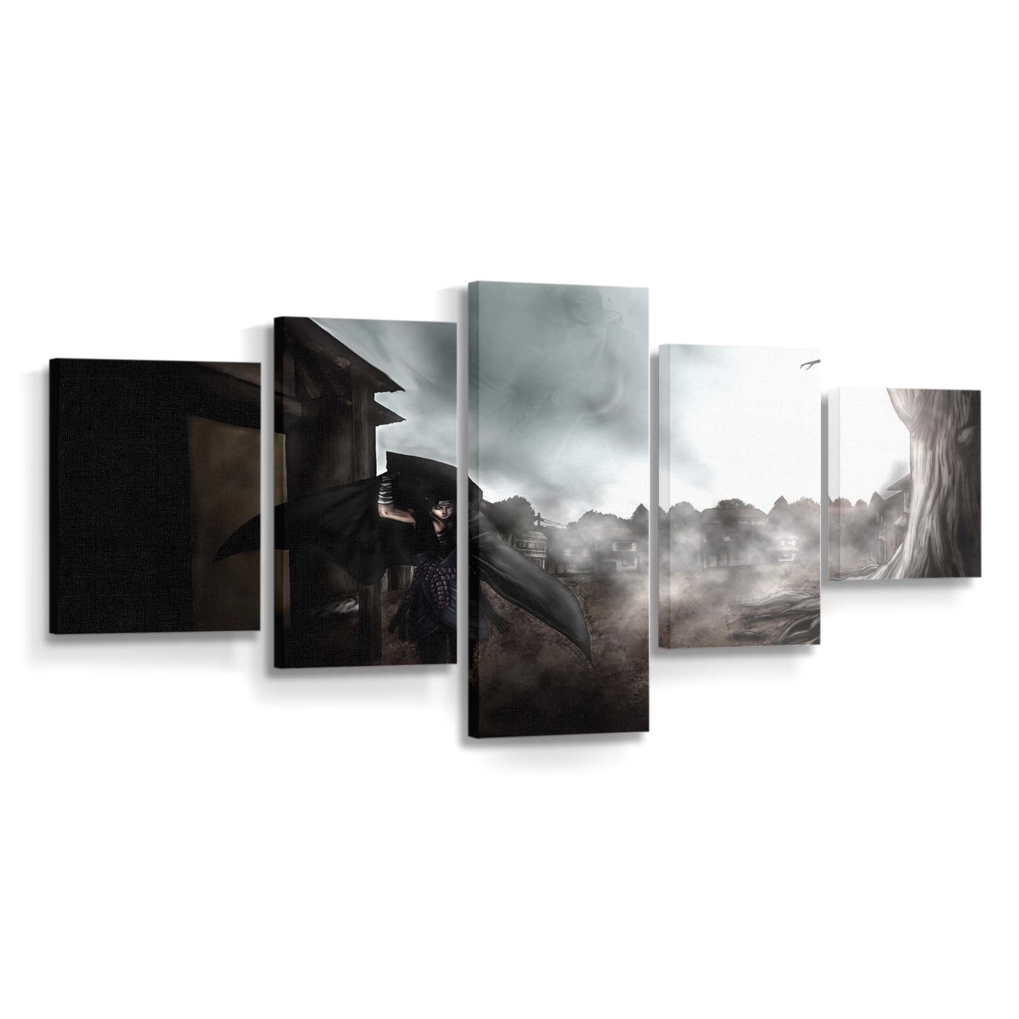 Naruto Shippuuden Uchiha Sasuke Monochrome Mist Fan Art Uchiha Itachi - Anime Wandbild - Leinwandbild naruto shippuudenuchiha sasukemonochromemistfan artuchiha itachi