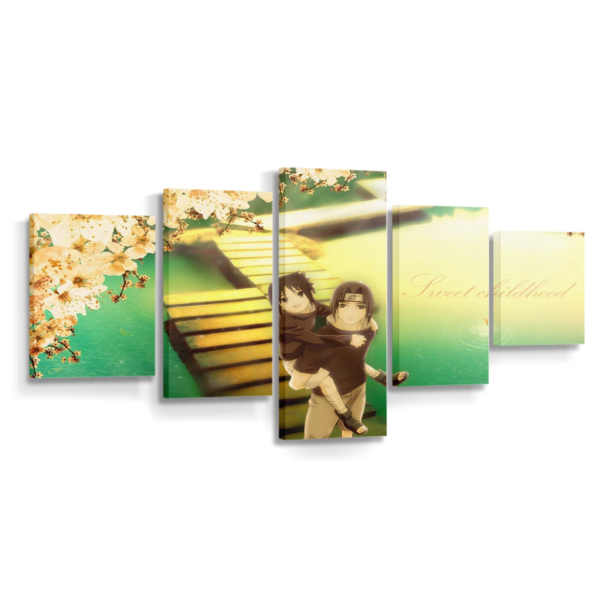 Naruto Shippuuden Uchiha Sasuke Uchiha Itachi Green Flower - Anime Wandbild - Leinwandbild naruto shippuudenuchiha sasukeuchiha itachigreenflower1680x1050