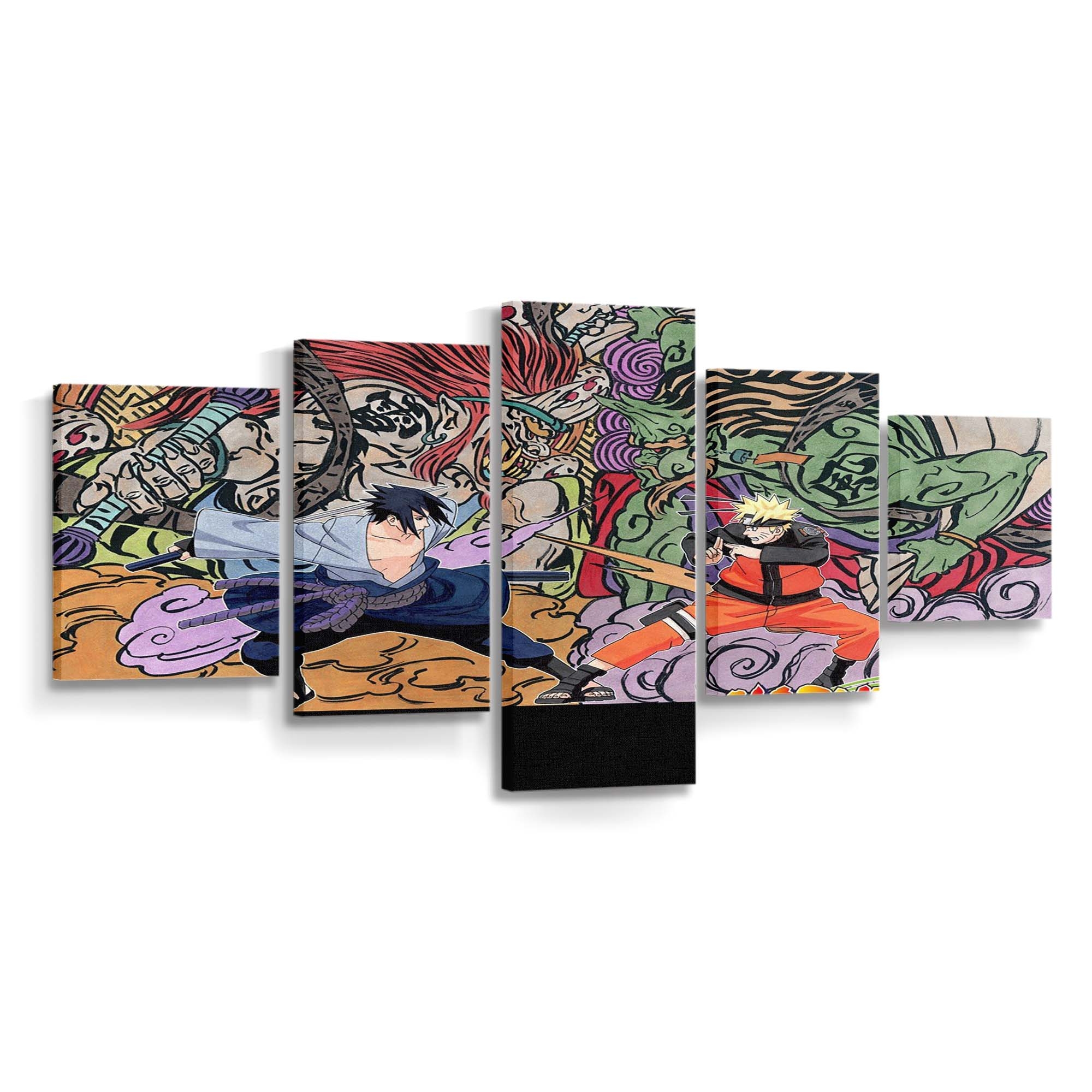 Naruto Shippuuden Uzumaki Naruto Uchiha Sasuke - Anime Wandbild - Leinwandbild naruto shippuudenuzumaki naruto1280x1024 pxuchiha sasuke