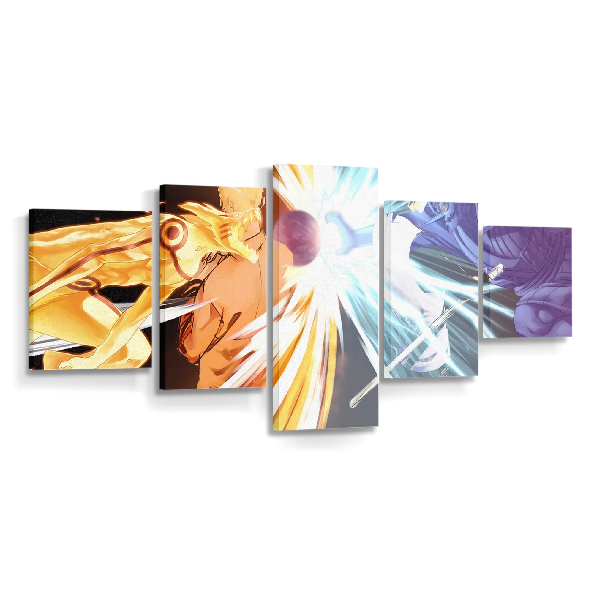 Naruto Shippuuden – Naruto & Sasuke: Kurama Gegen Susanoo - Anime Wandbild - Leinwandbild naruto shippuudenuzumaki narutouchiha sasukekuramasusanoo characteranime