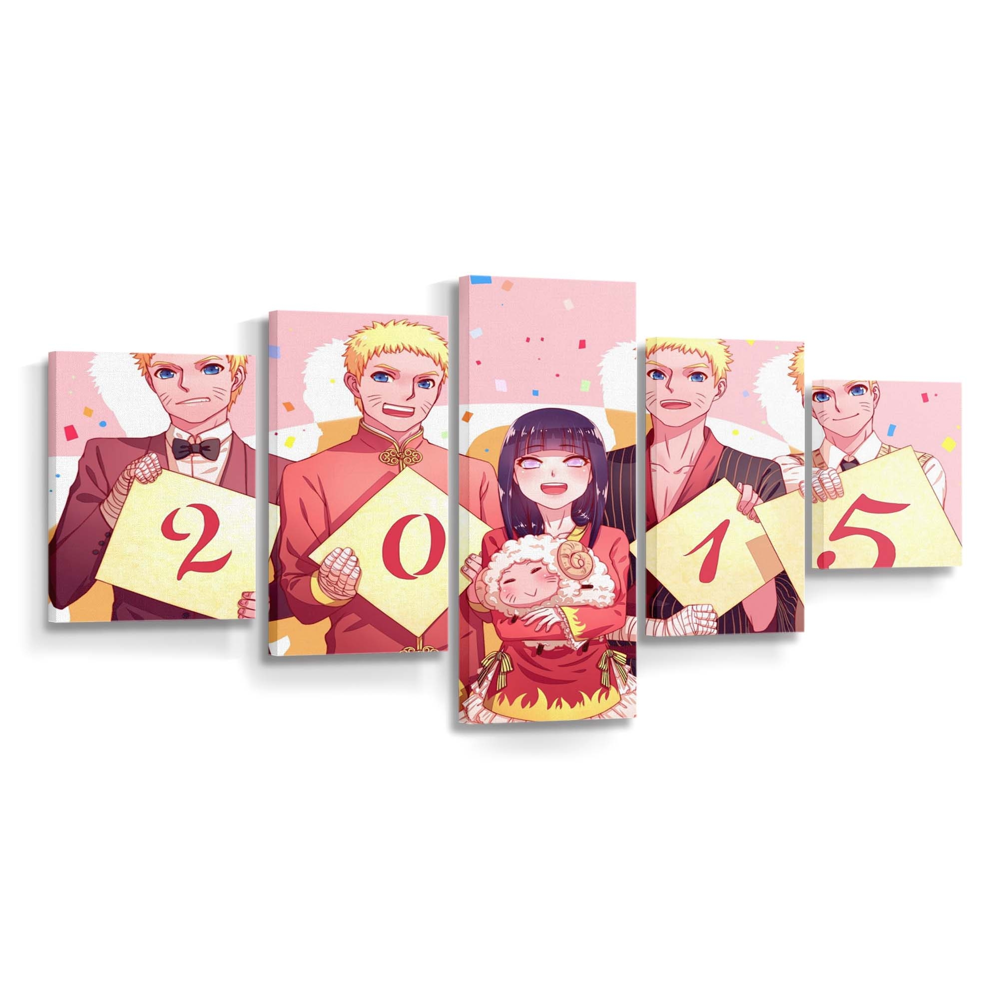 Naruto Hinata Hyuuga Outerwear Red - Anime Wandbild - Leinwandbild naruto2101x1300