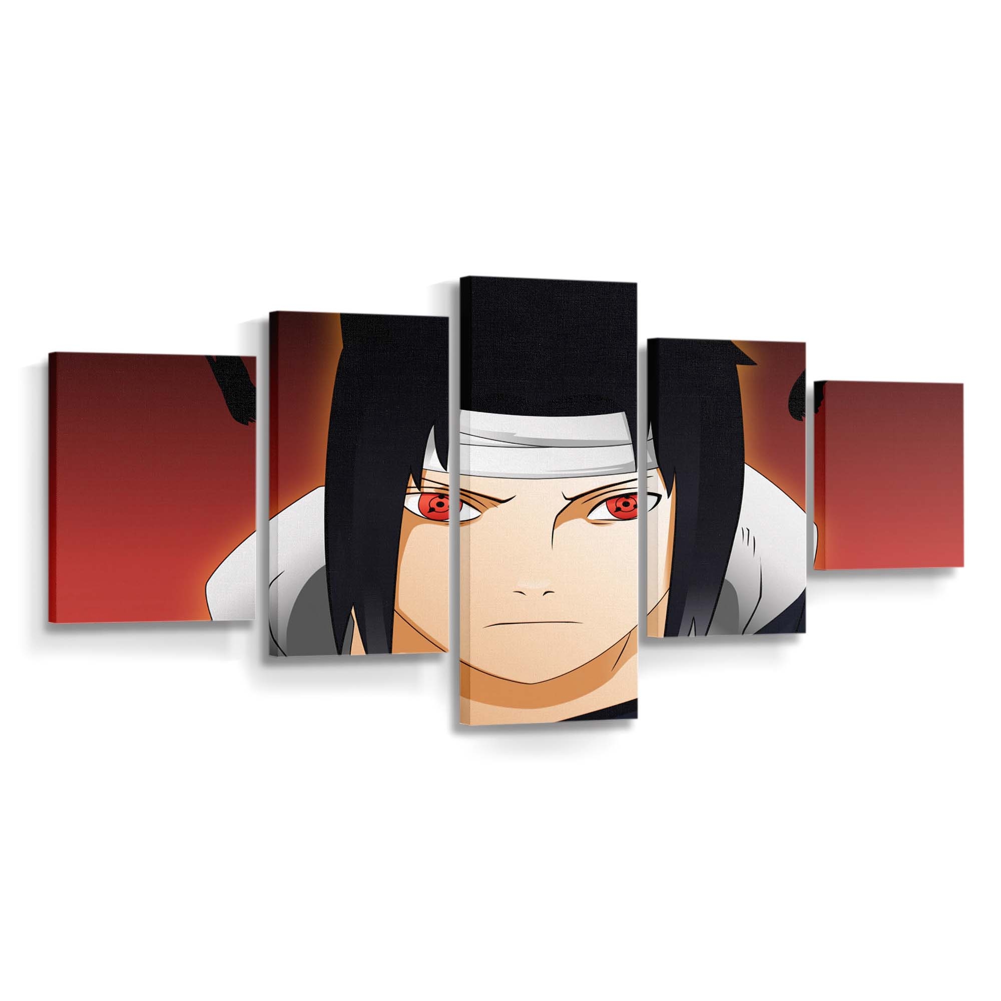 Naruto Feathers Sasuke Sharingan Shippuden - Anime Wandbild - Leinwandbild naruto4961x3508