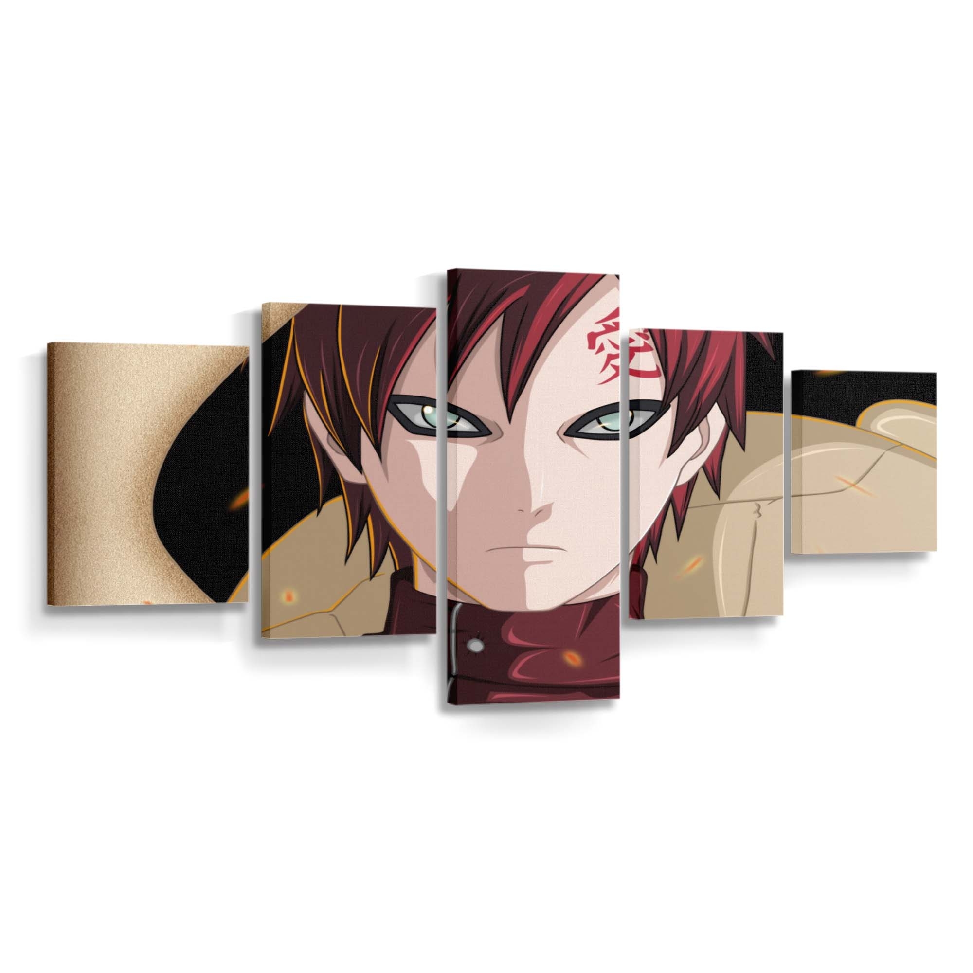 Naruto Face Mikser Sabaku No Gaara Tattoo Close Up - Anime Wandbild - Leinwandbild narutofacemiksersabaku no gaaratattooclose up