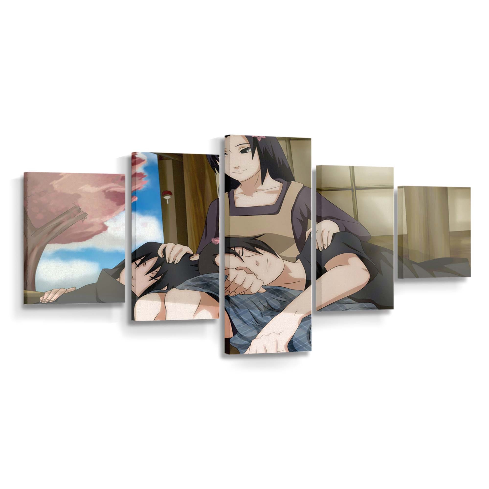 Naruto Uchiha Sasuke Uchiha Mikoto Mother Bathroom Care - Anime Wandbild - Leinwandbild narutouchiha sasukeuchiha mikotomotherbathroomcare