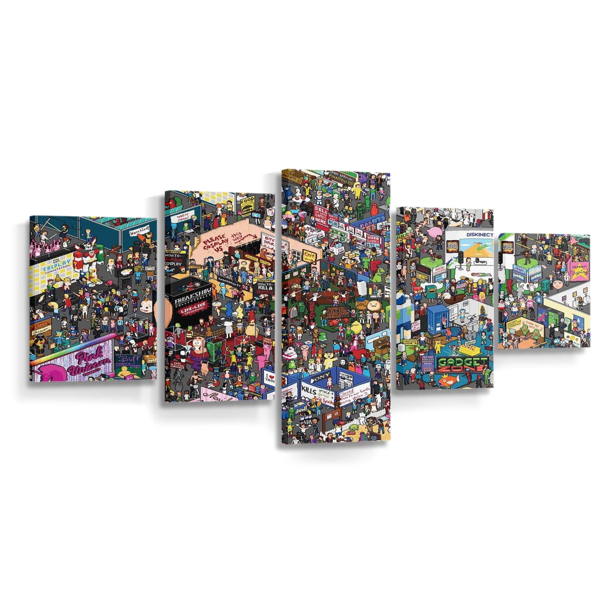 Pok Mon Star Wars Pixel Art Batman Minecraft Lego - Anime Wandbild - Leinwandbild pok monstar warspixel artbatmanminecraftlego