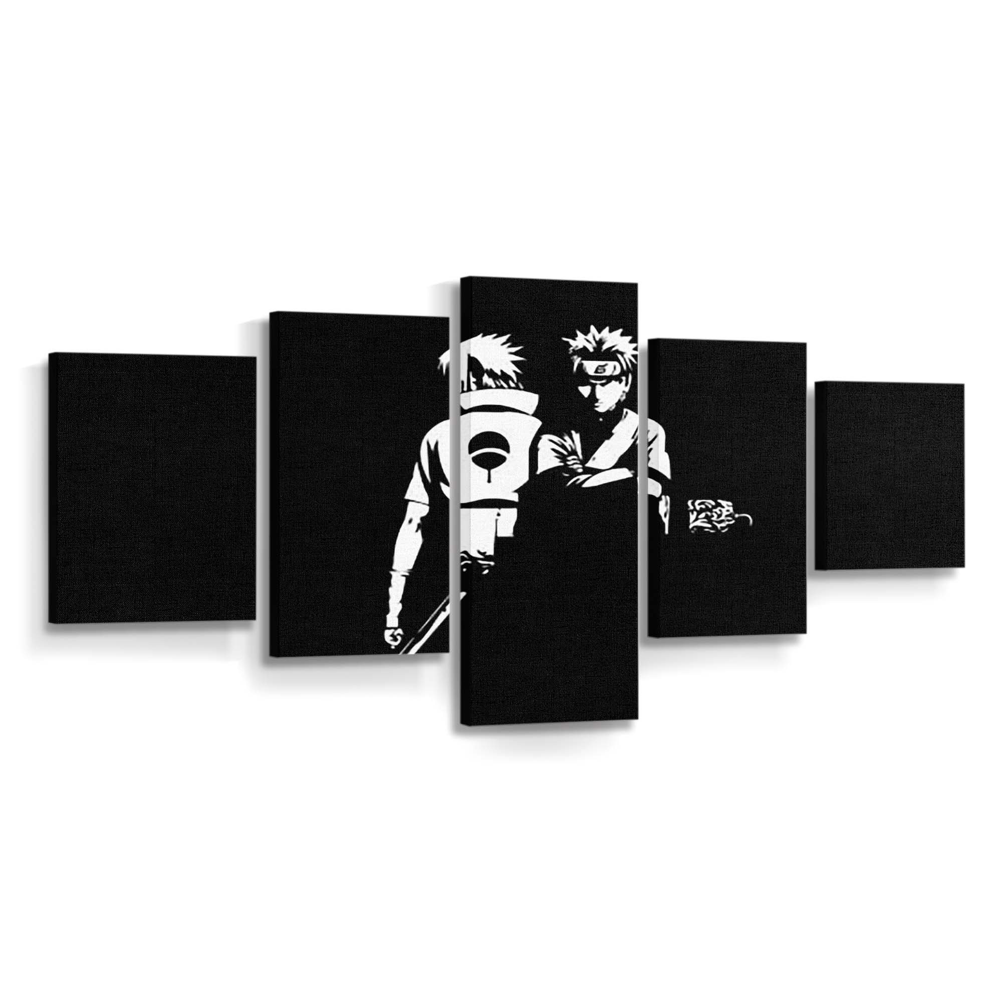 Black And White Image Of Naruto Uzumaki Sasuke Uchiha Naruto - Anime Wandbild - Leinwandbild th black and white image of naruto uzumaki sasuke uchiha hd naruto
