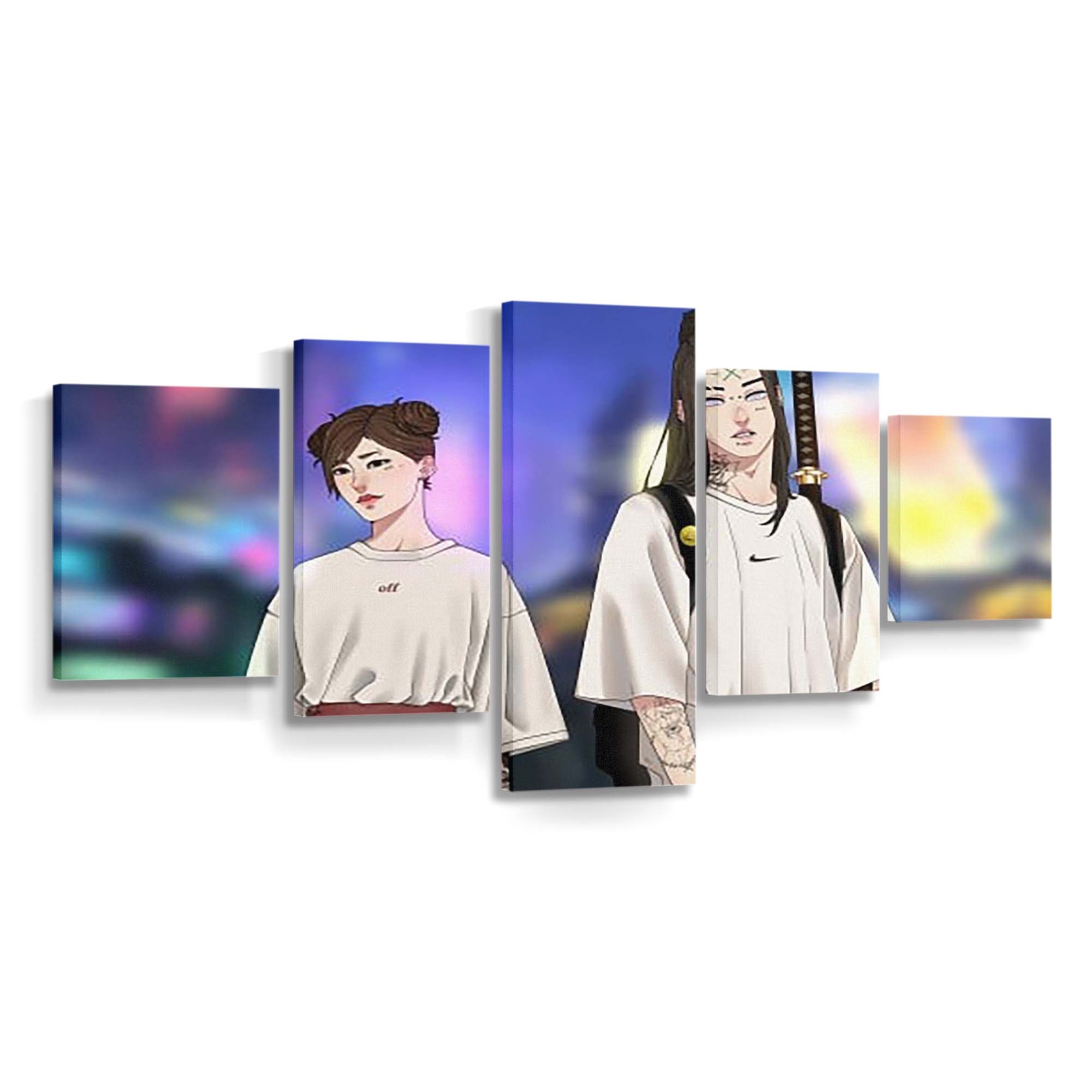 Neji Hyuga Nike Off White Tenten Naruto - Anime Wandbild - Leinwandbild th neji hyuga nike off white tenten hd naruto
