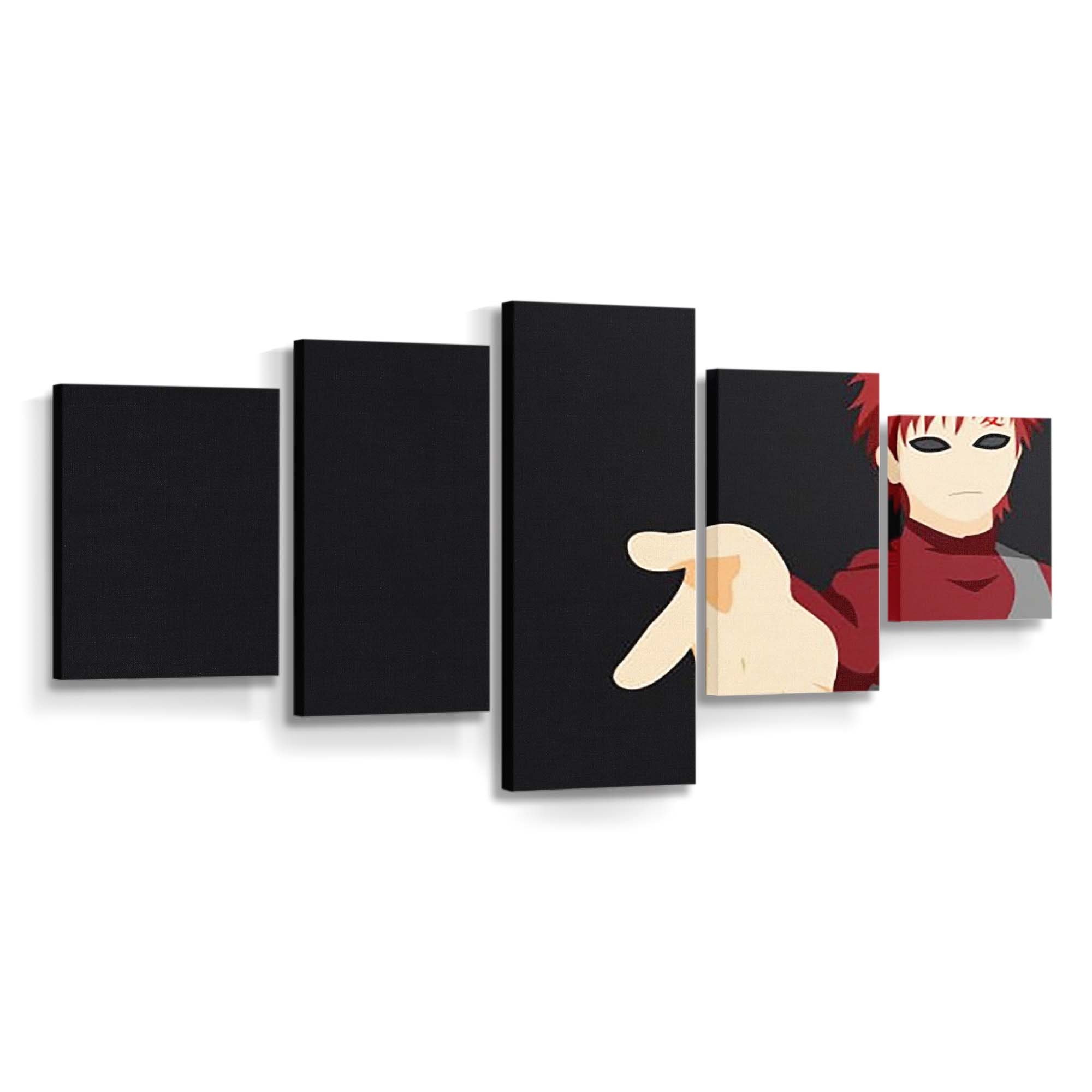 Red Hair Gaara Minimalist Black Naruto - Anime Wandbild - Leinwandbild th red hair gaara minimalist black background 4k hd naruto