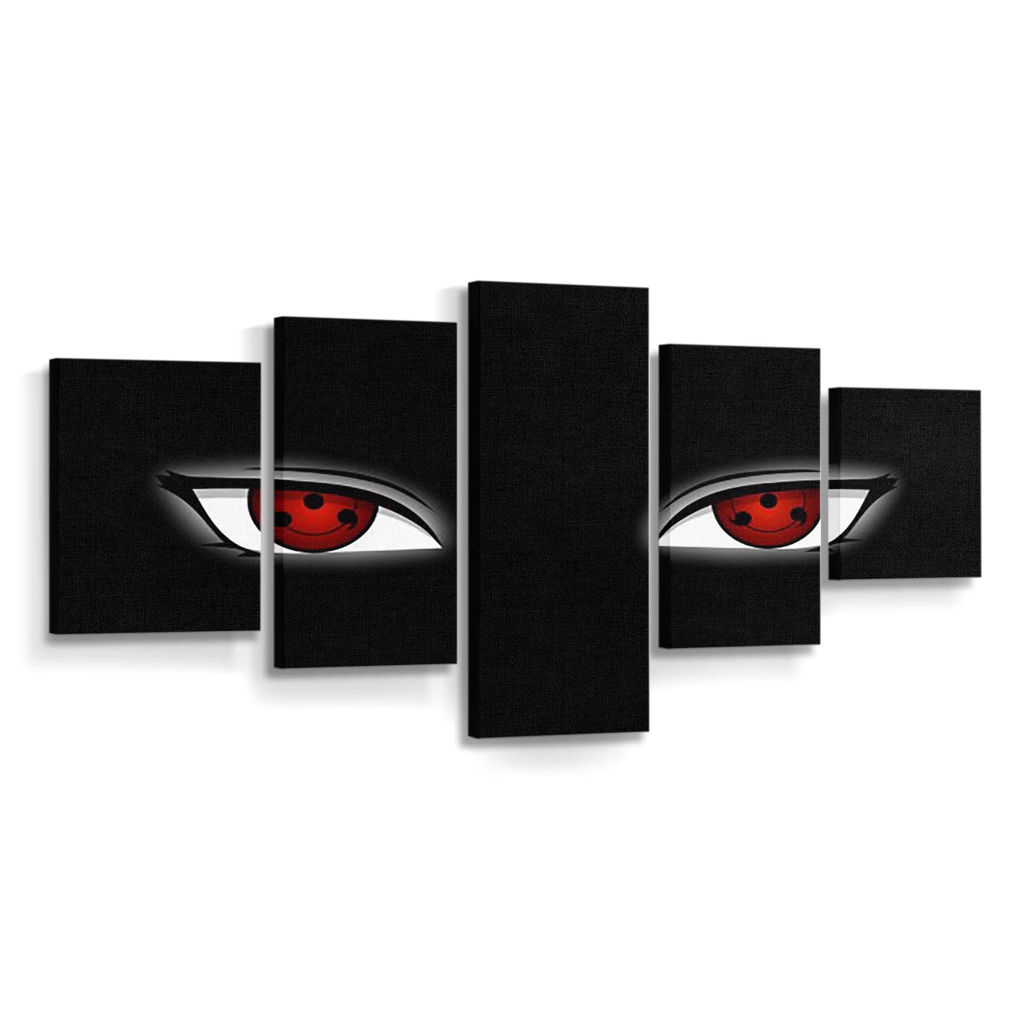 Sharingan Naruto And Attack On Titan Wheel Eye In Black Sharingan - Anime Wandbild - Leinwandbild th sharingan naruto and attack on titan wheel eye in black background hd sharingan