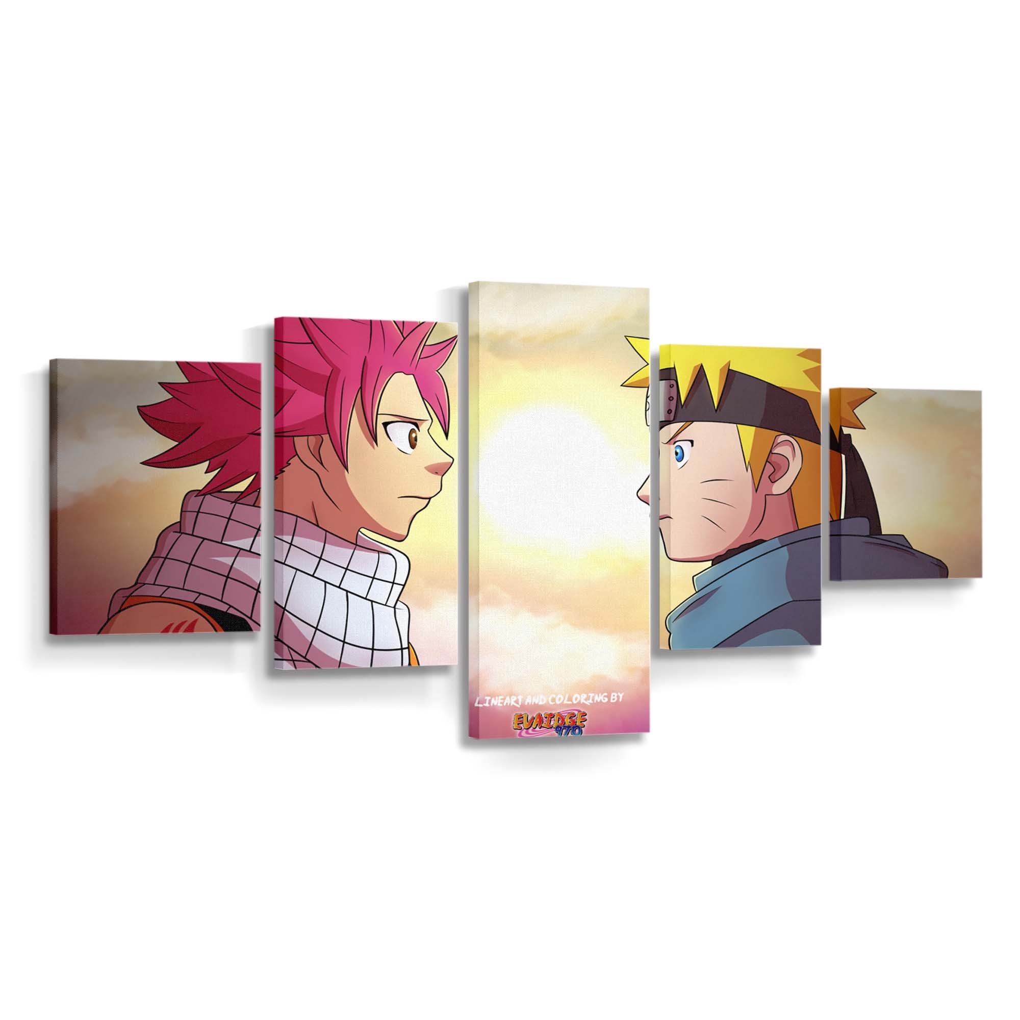 Uzumaki Naruto Naruto Shippuuden Clouds Dragneel Natsu Fairy Tail Sunset - Anime Wandbild - Leinwandbild uzumaki narutonaruto shippuudencloudsdragneel natsufairy tailsunset