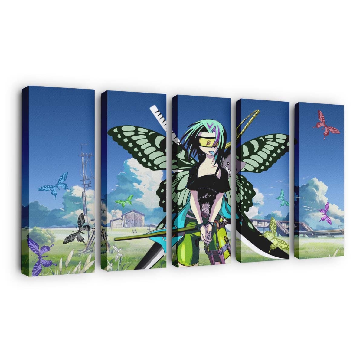 Animal Azumanga Bleach Busou Butterfly - Anime Wandbild - Leinwandbild 1920x1080